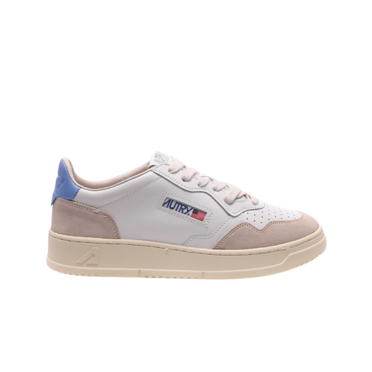 Autry Medalist Low Leather Suede Sneakers White Vista Blue