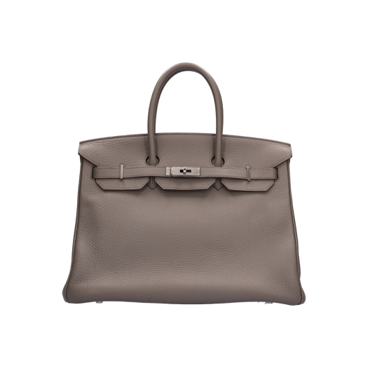 IT4UVM2GHPHS HERMES Birkin 35 Bag Etoupe Palladium Hardware Q Stamp