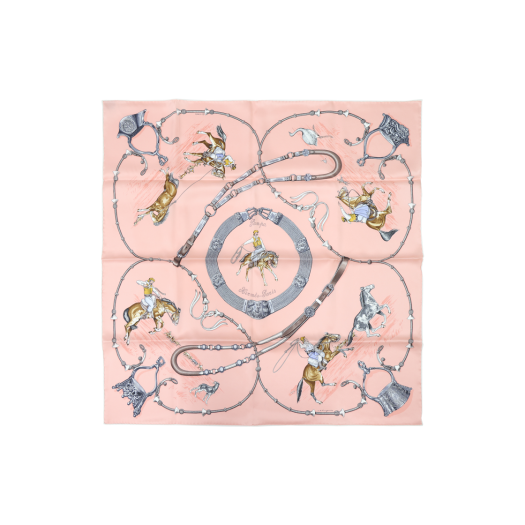 ITGWWPBP4AVU HERMES Pampa Scarf 70 Rose Poudre Gris Beige Dore