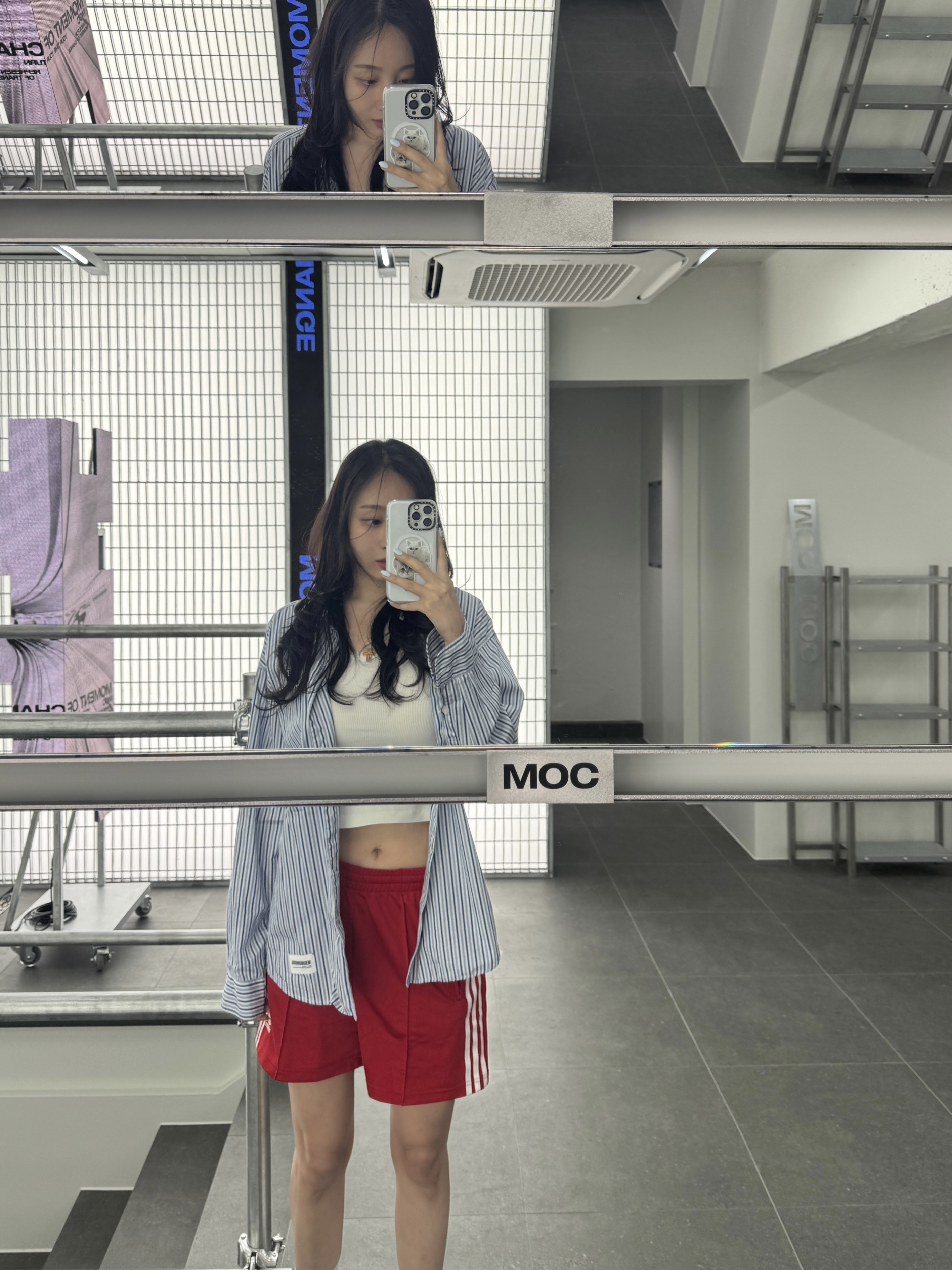 (W) Adidas Firebird Shorts Better Scarlet White - KR Sizing, Onitsuka Tiger Mexico 66 SD Pure Silver 착용 스타일 - 2