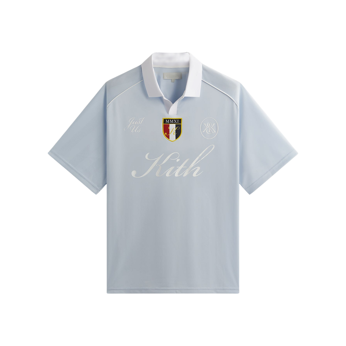 KHM033427-415 Kith Shadow Stripe Marcel Soccer Top Light Indigo