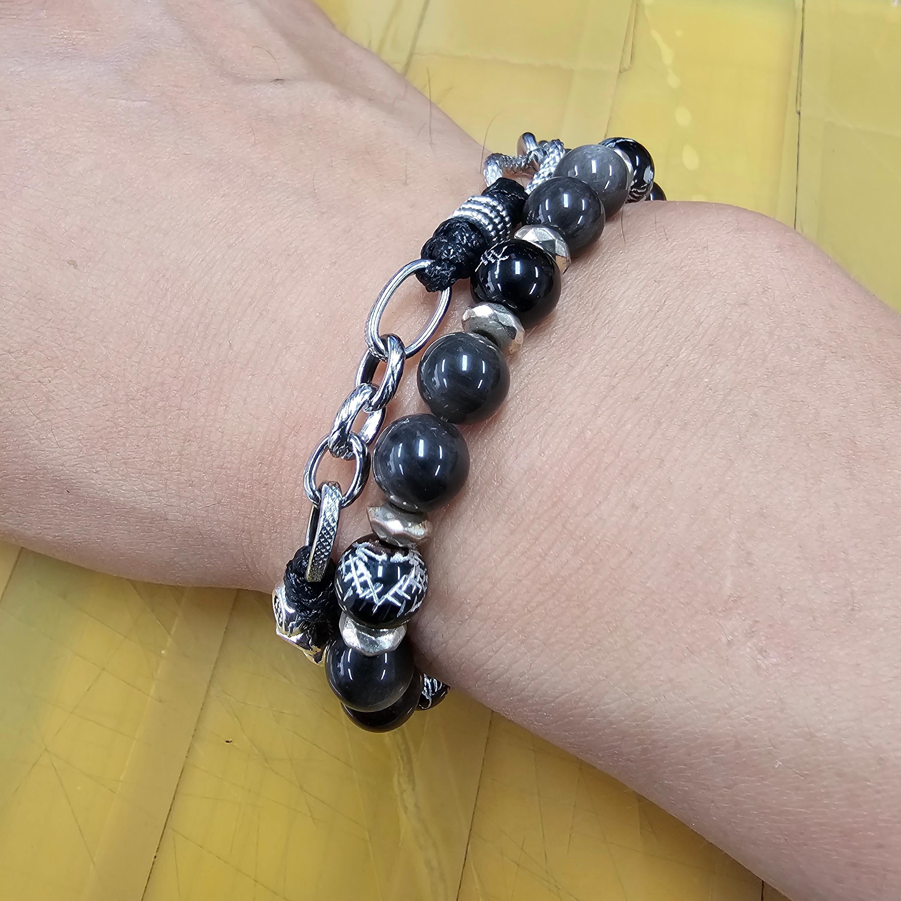 Libertiworko Cube Rope Chain Bracelet 착용 스타일 - 2