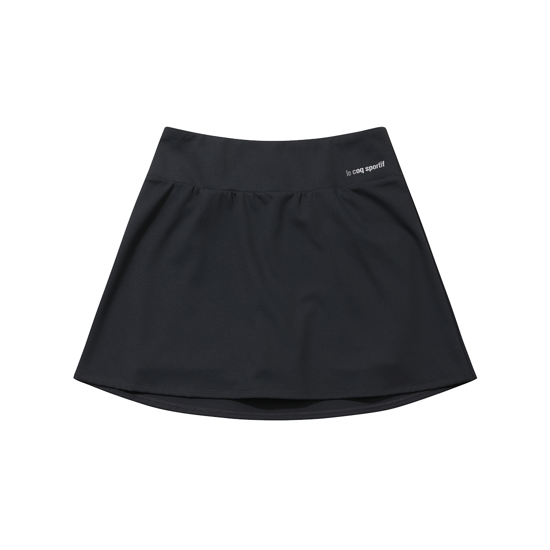 QQ322OSK72_BLK0 le coq sportif Women's Flared Fit Nylon Span Skirt with Built-in Inner Shorts Black