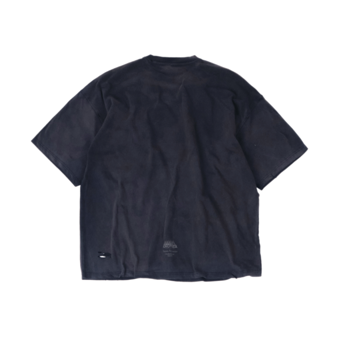 언더마이카 x 노티카 레터링 스탬프 티셔츠 네이비 - 25SS