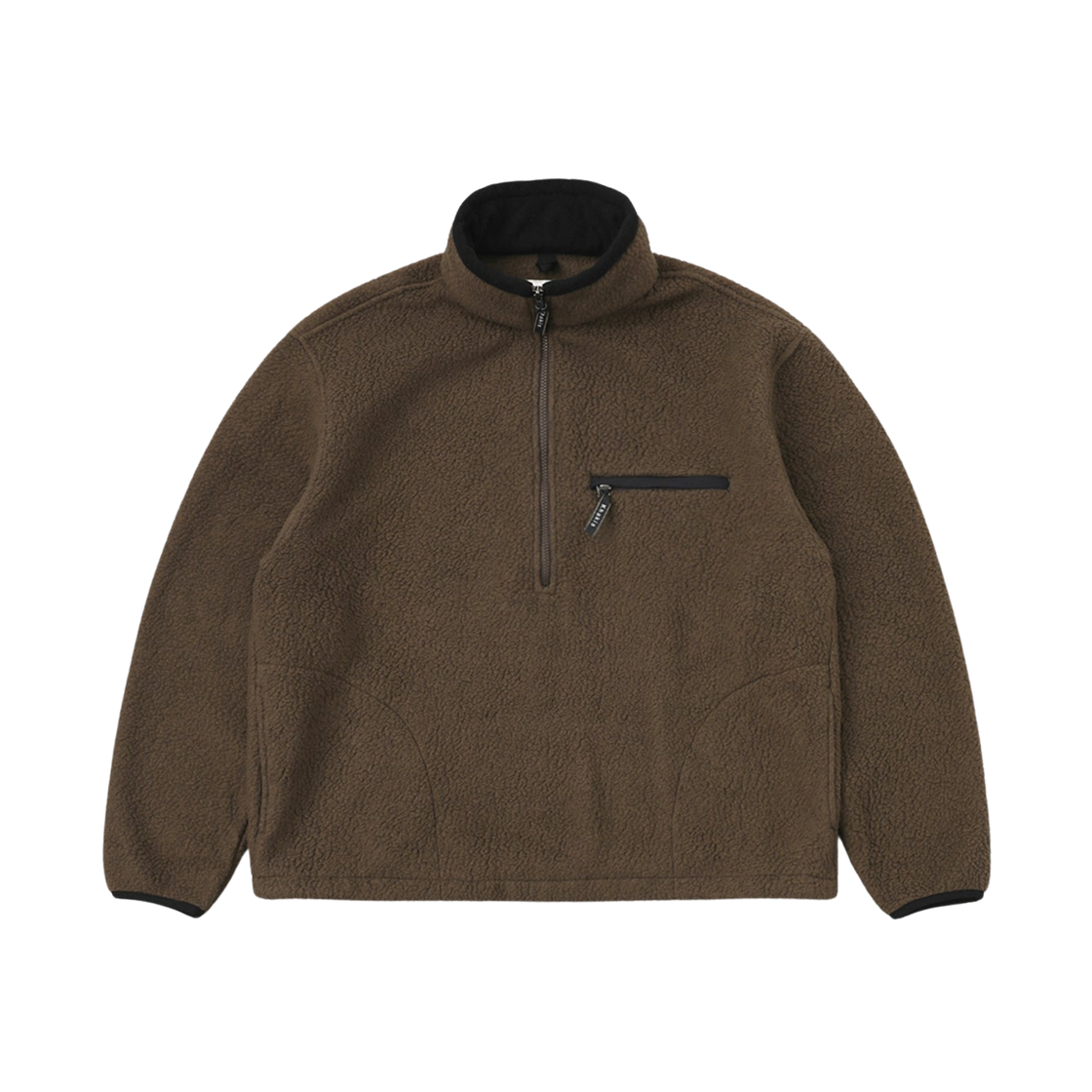 - Khakis Sherpa Half Zip Pullover Dark Brown