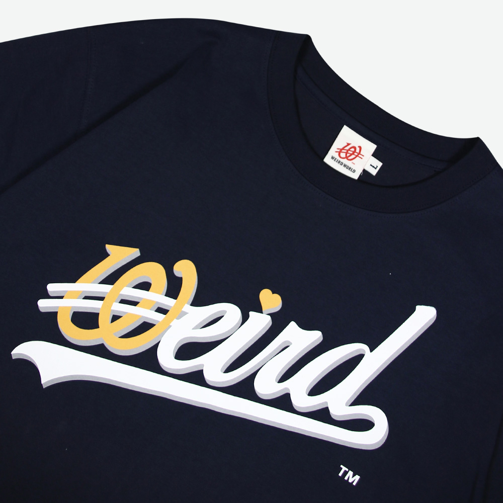 위얼드월드 베이직 웨이브로고 티셔츠 네이비(Weird World Basic Wave Logo T-shirt Navy) - 3