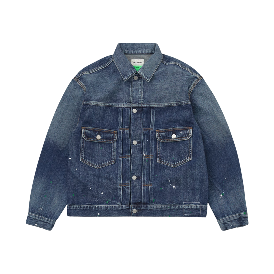 카키스 데미지드 진 자켓 다크 블루(Khakis Damaged Jean Jacket Dark Blue)