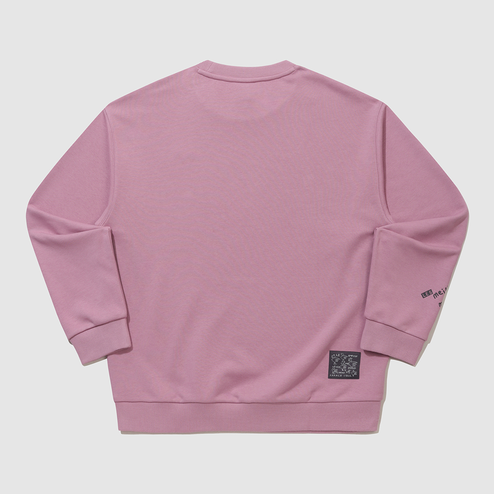 르꼬끄 스포르티브 르꼬끄X275C 레터 루스터 맨투맨 - 핑크(QQ323XFS72)(le coq sportif LCS x 275c Collaboration Unisex graphic Sweatshirt Soft Pink) - 3