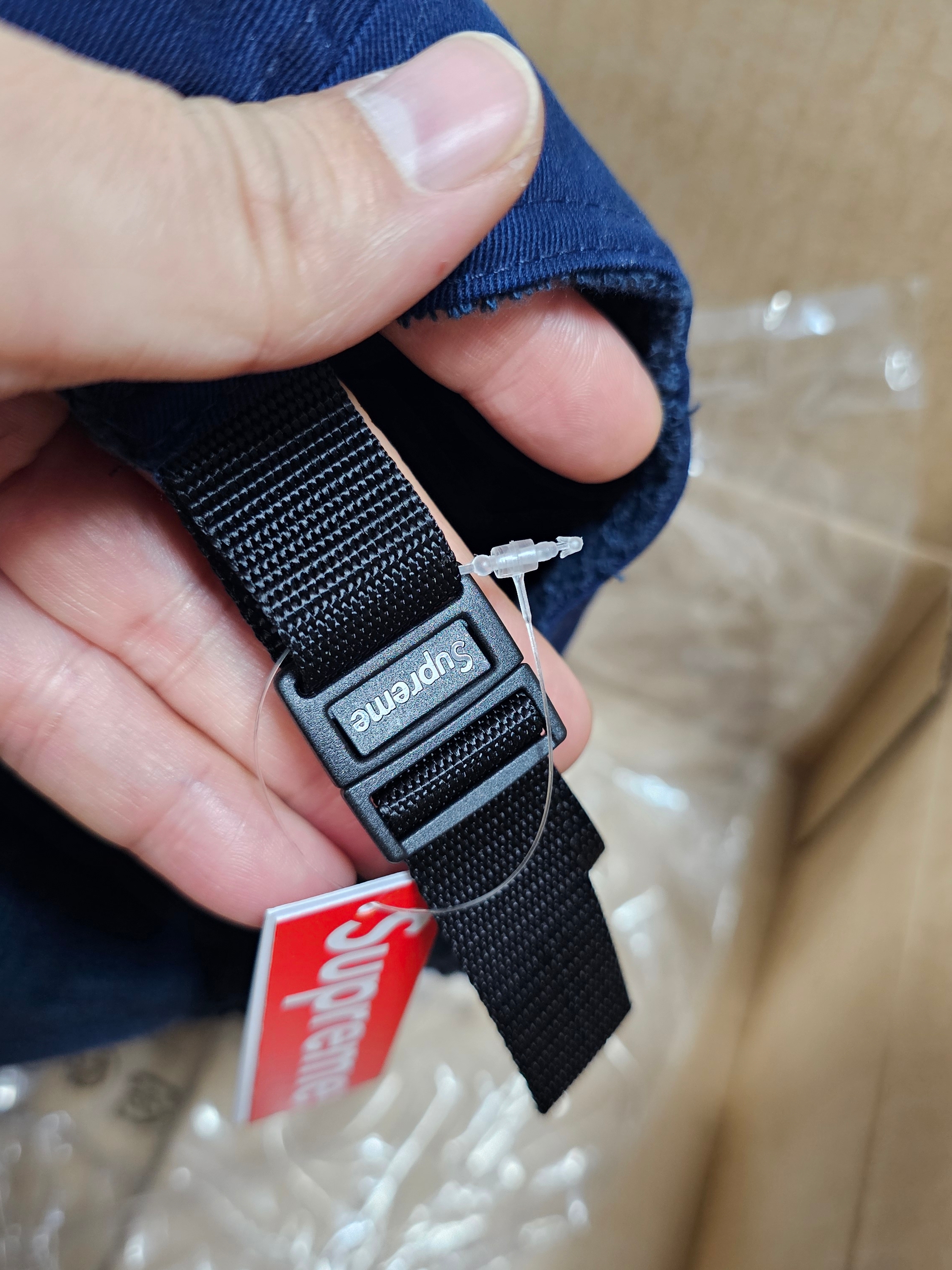 Supreme Reversible Terry Camp Cap Navy - 25SS 착용 스타일 - 3