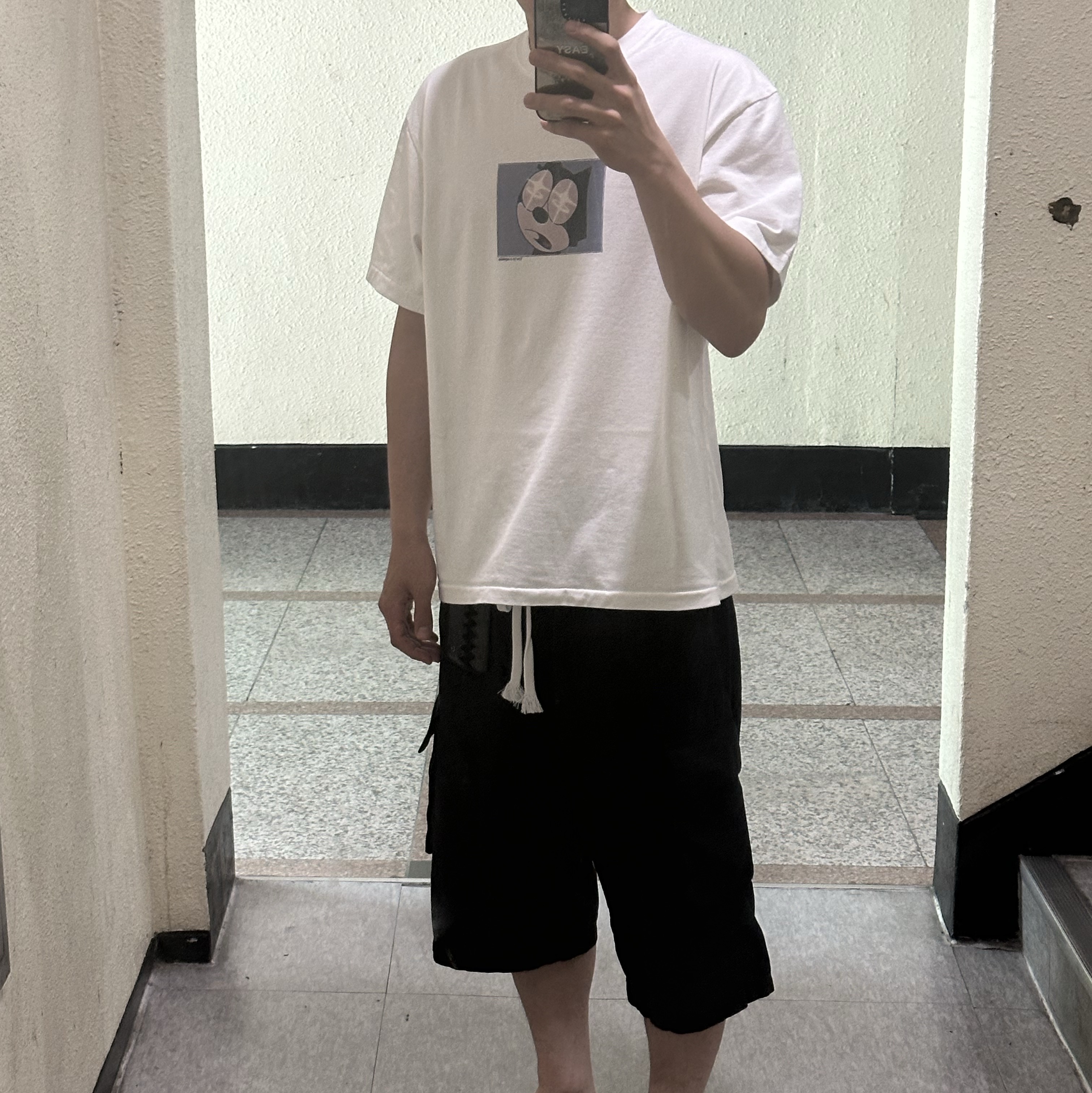 Polyteru Human Index index 1/2 Cargo Pants Black 착용 스타일