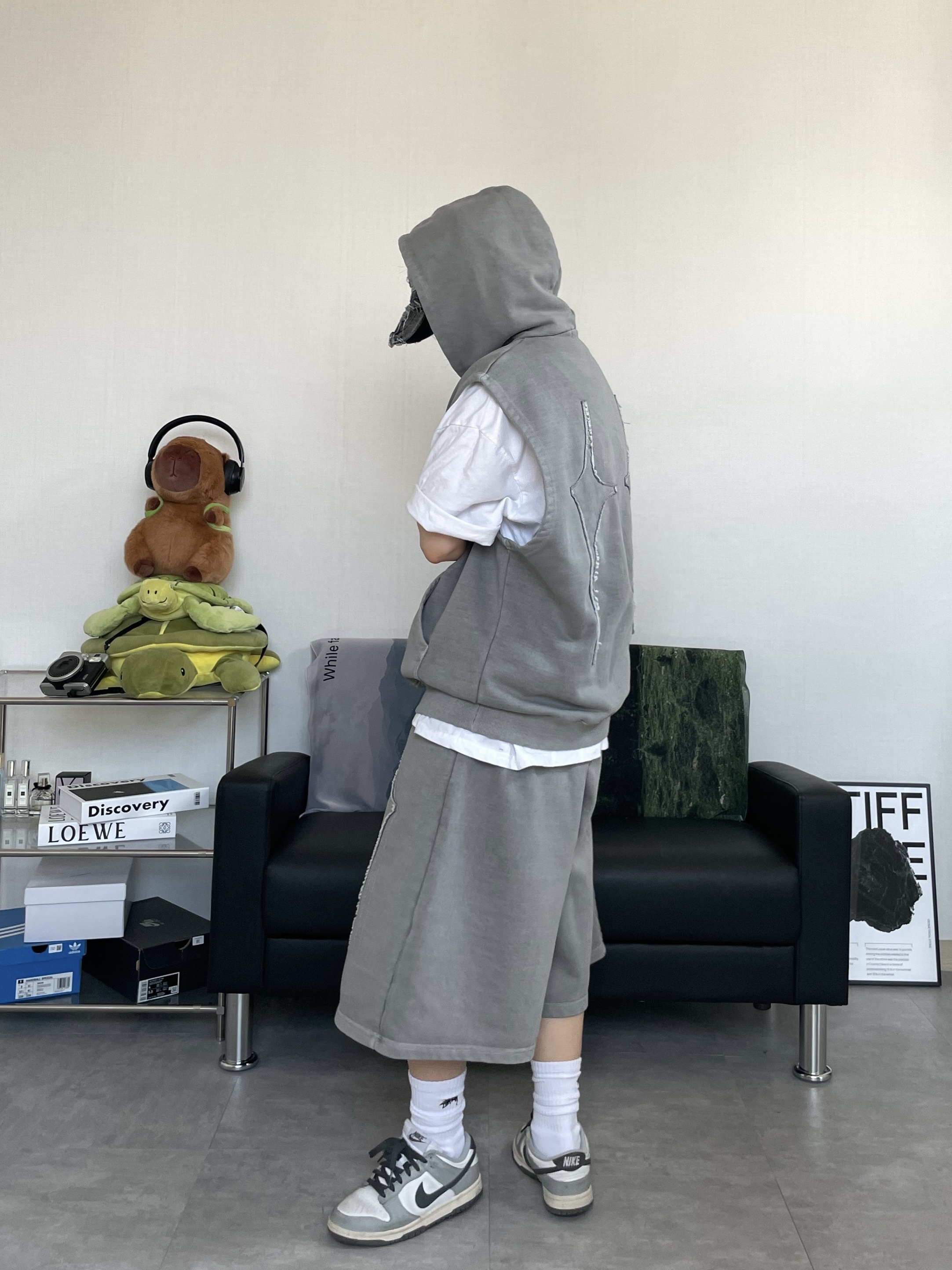 (W) Nike Dunk Low Light Smoke Grey 착용 스타일 - 4