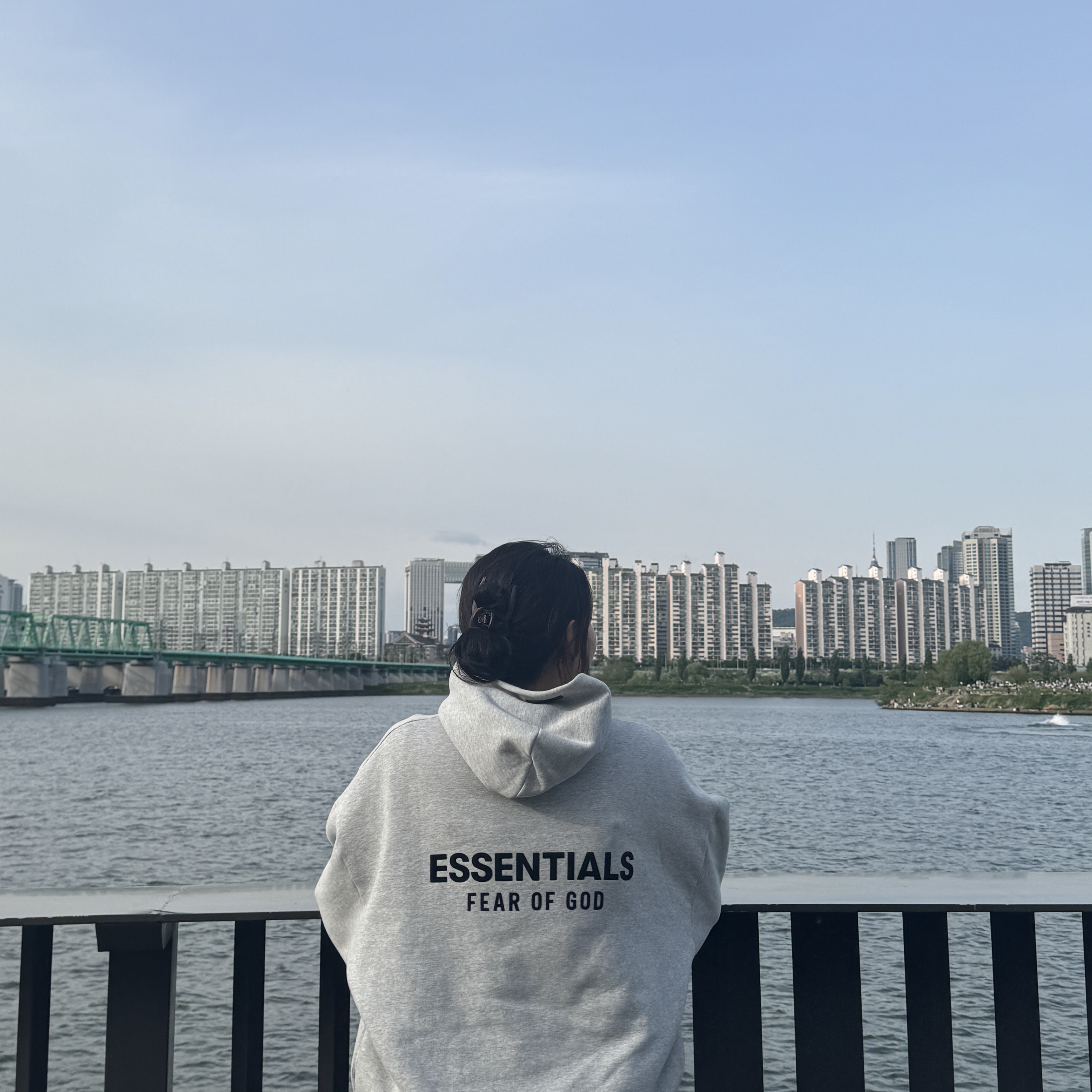 Essentials Fleece Hoodie Light Heather Grey - 24FW 착용 스타일