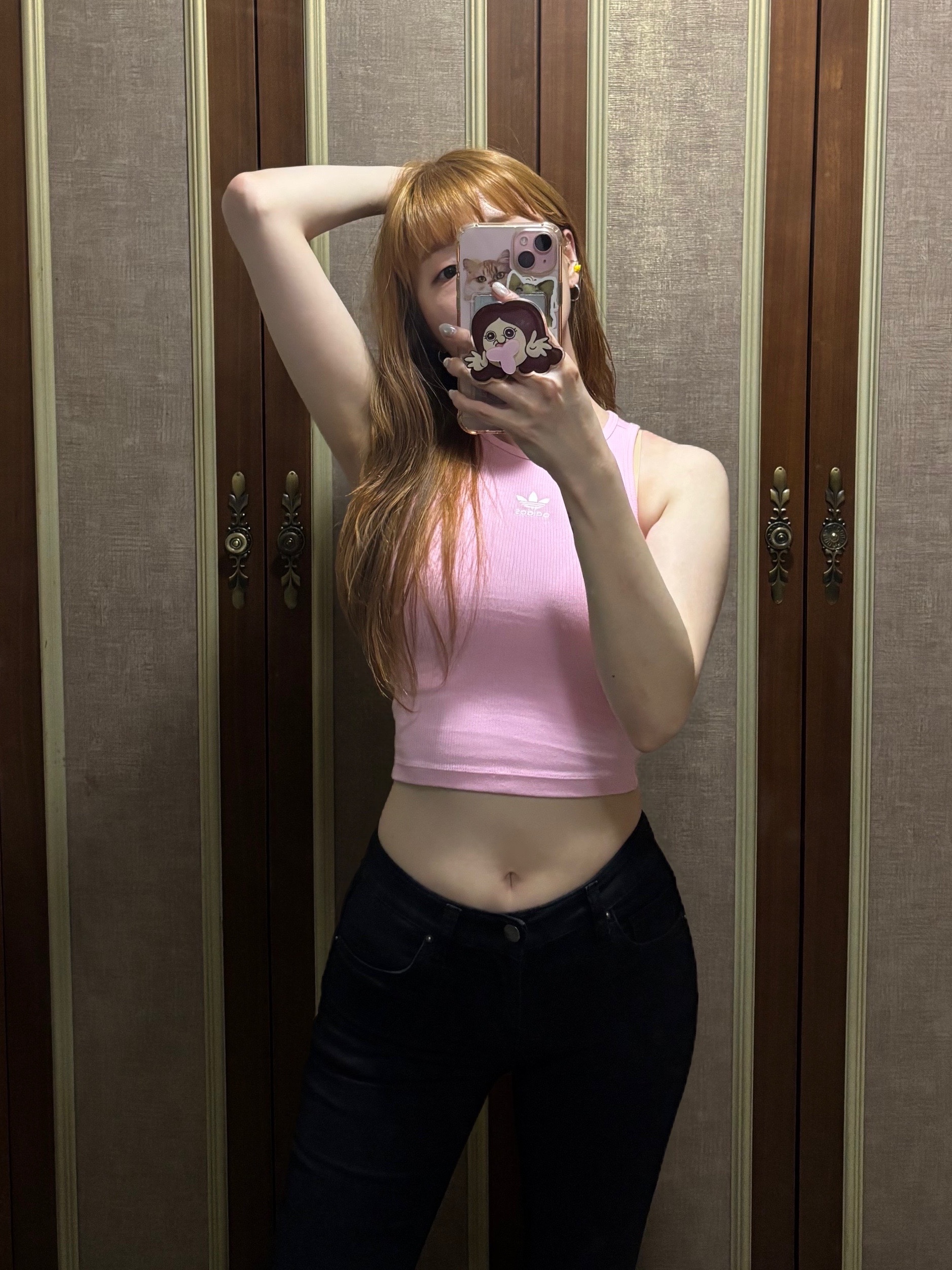 (W) Adidas Essential Rib Tank Top Wonder White - KR Sizing 착용 스타일 - 6