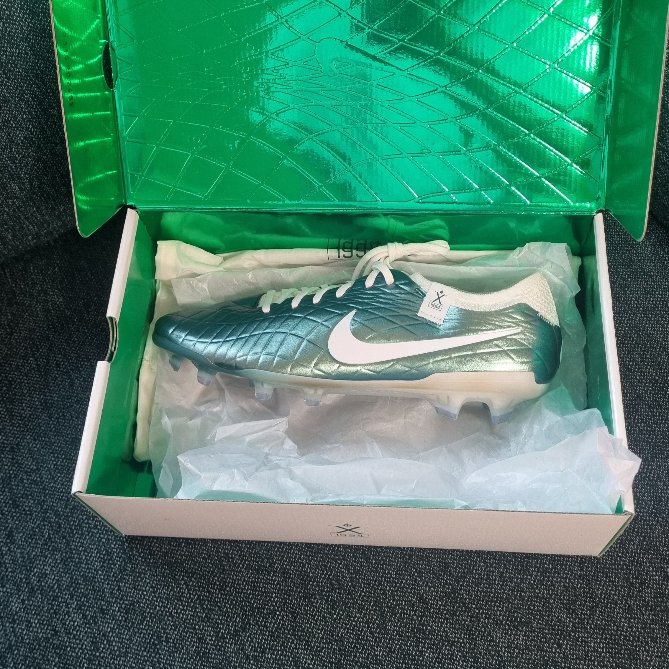 Nike Tiempo Emerald Legend 10 Elite FG Dark Atomic Teal Sail 착용 스타일