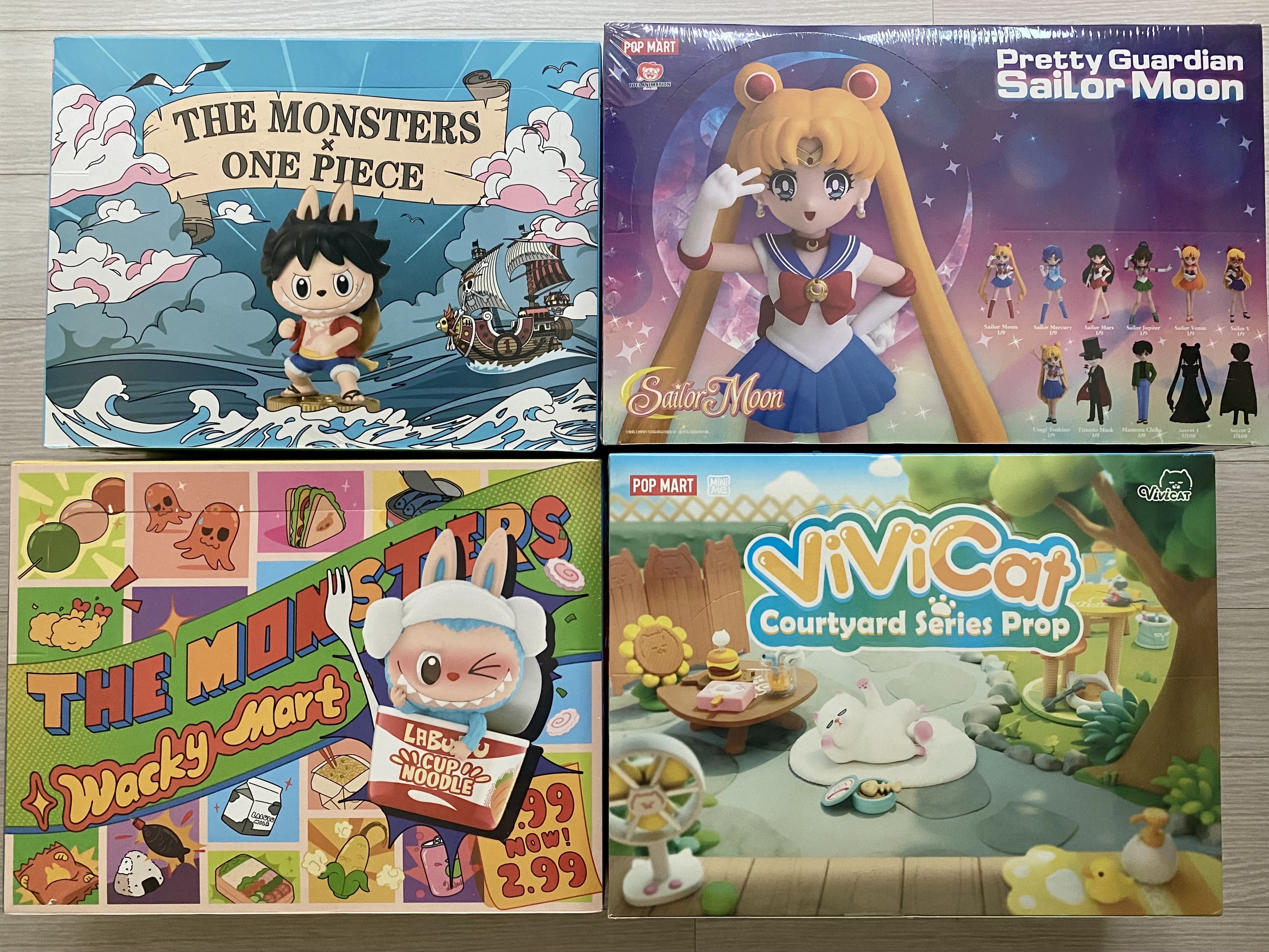 Pop Mart Labubu The Monsters Wacky Mart Series Figures (12 Blind Boxes), Pop Mart Labubu The Monsters x One Piece Series Figures Sealed Case (12 Blind Boxes) 착용 스타일