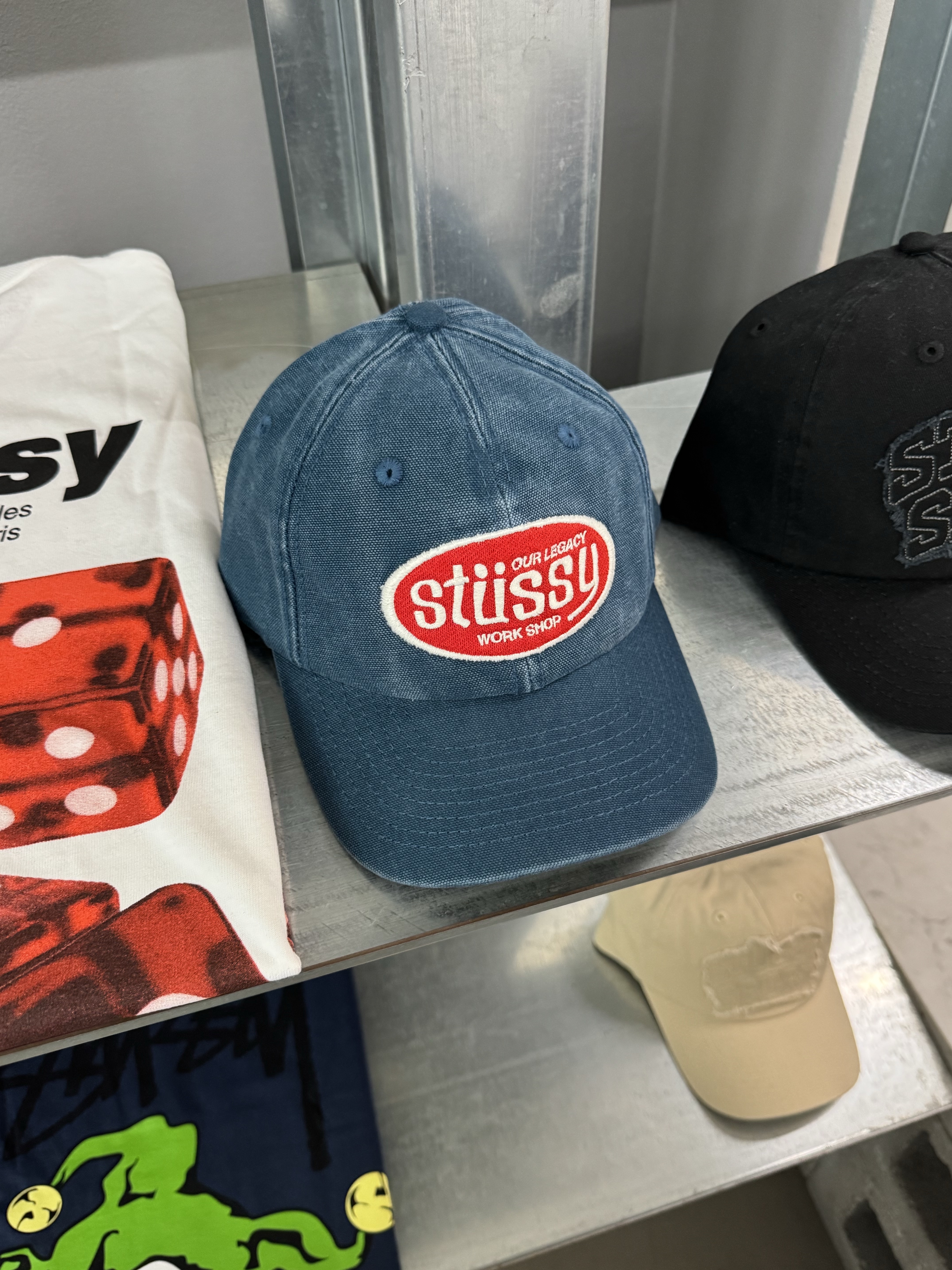 Stussy x Our Legacy Work Shop Mid-depth Cap Navy 착용 스타일