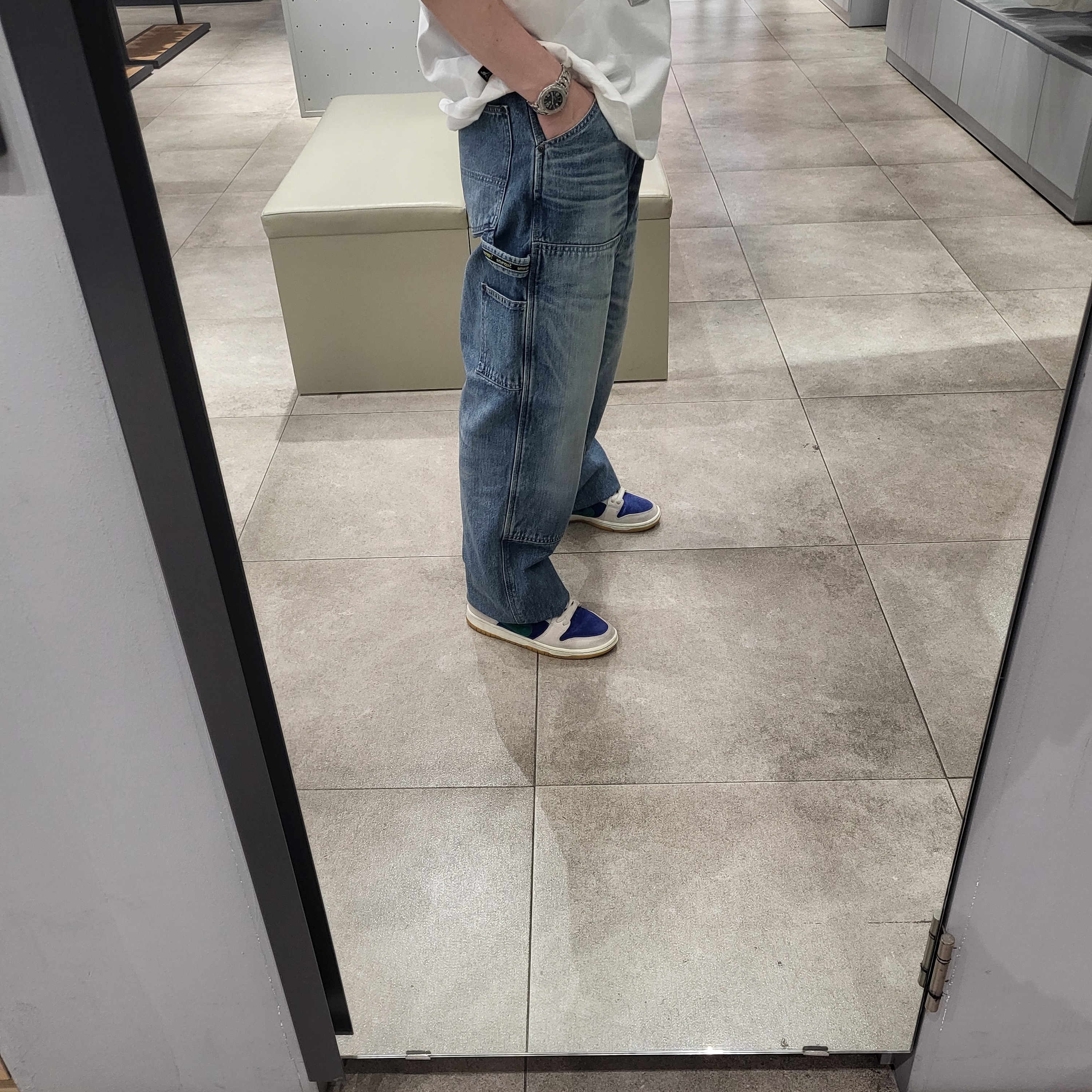Supreme Worn Double Knee Painter Pants Denim - 25SS 착용 스타일