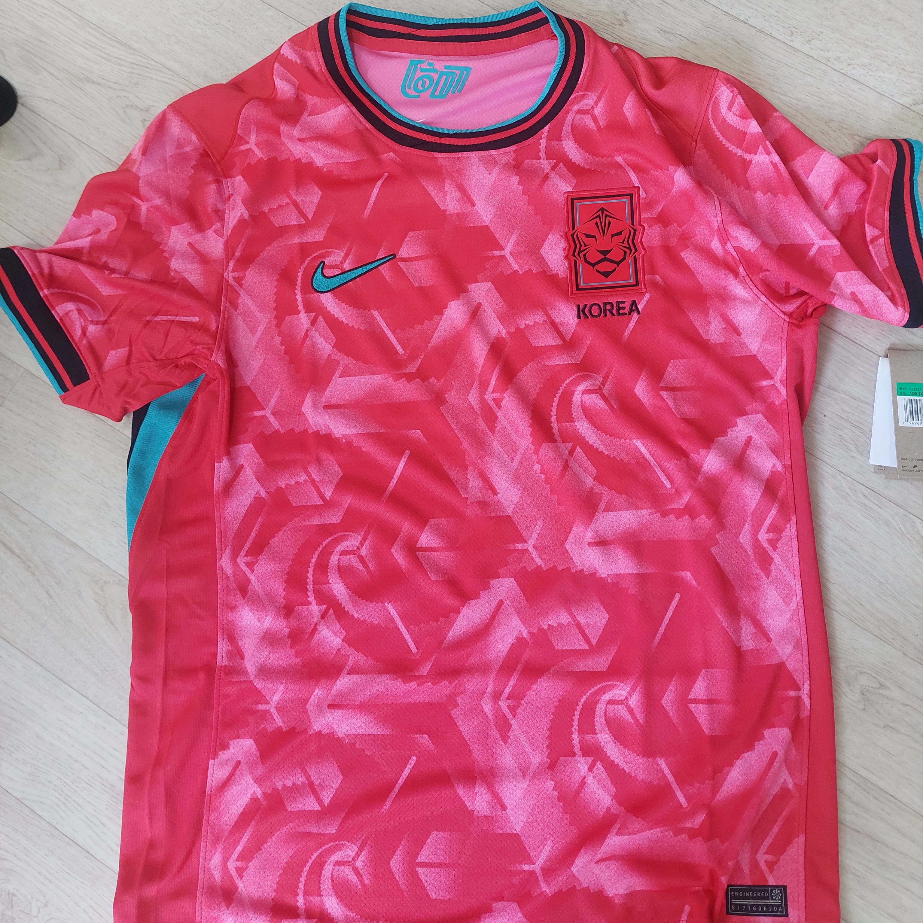 Nike Korea 2023/24 Dri-Fit Stadium Home Replica Jersey Black Global Red - Asia (Non Marking Ver.) 착용 스타일