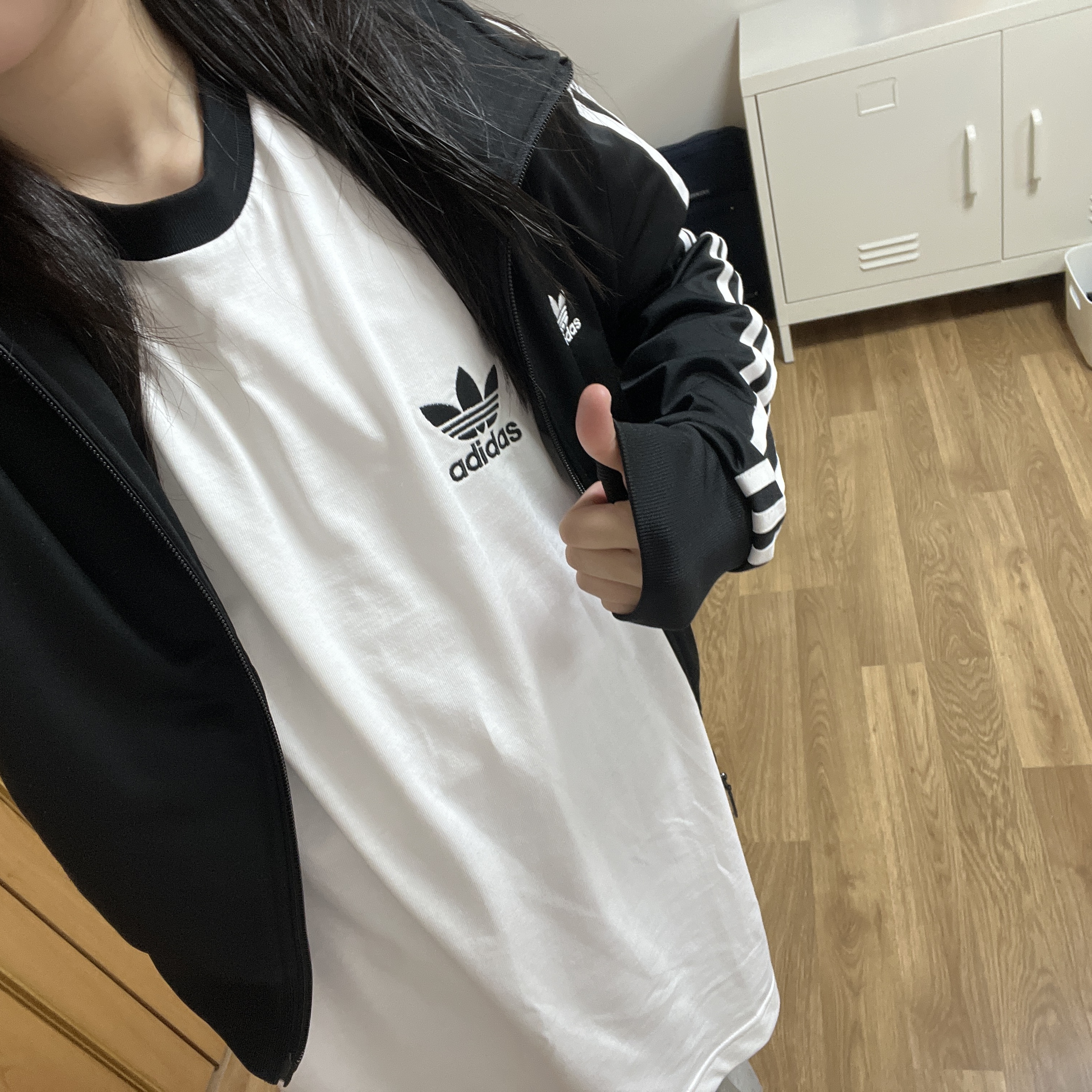 Adidas Adicolor Classics 3-Stripes T-Shirt White - KR Sizing 착용 스타일 - 1