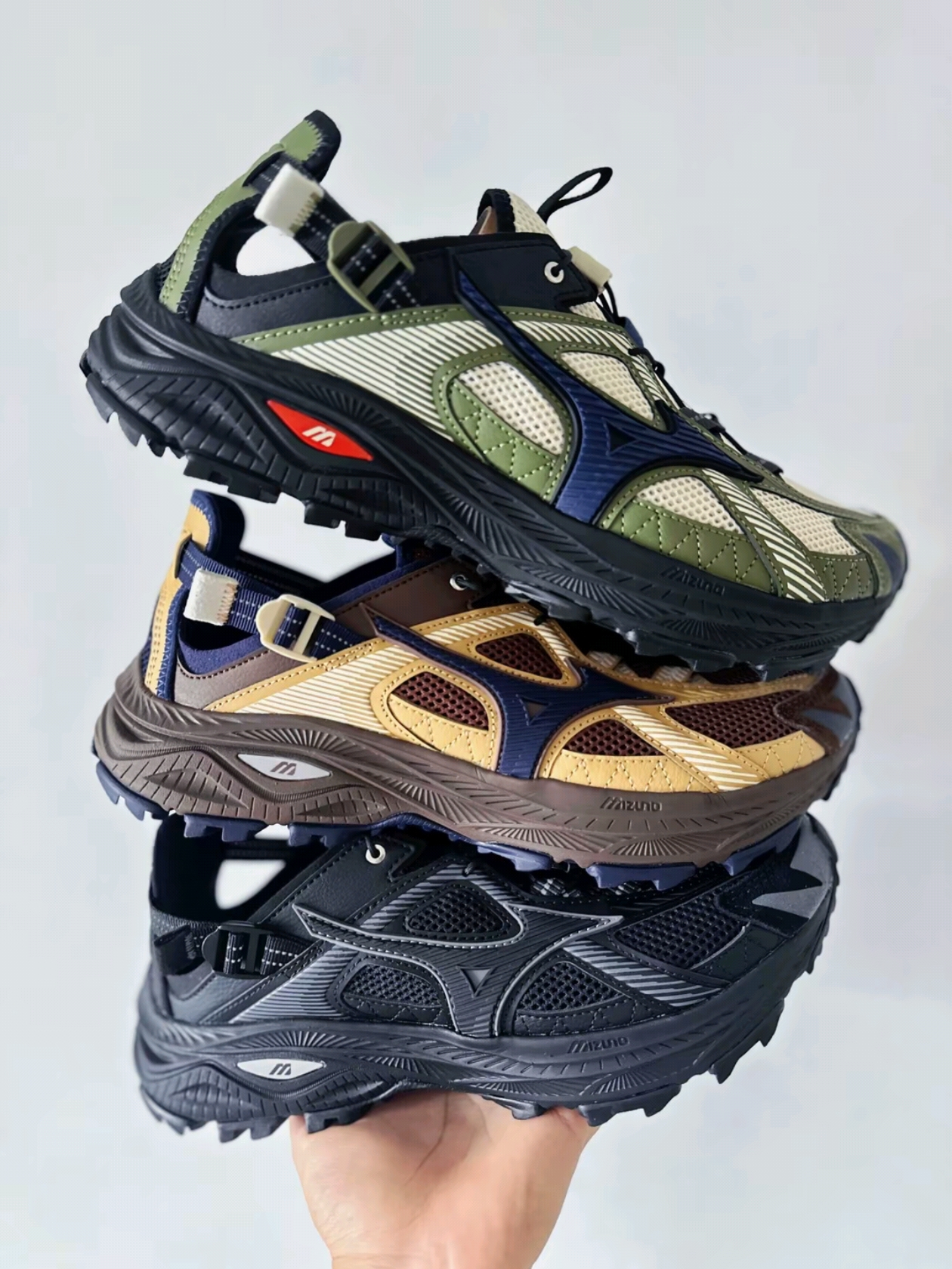 Mizuno Racer Trail SE Khaki, Mizuno Racer Trail SE Brown 착용 스타일