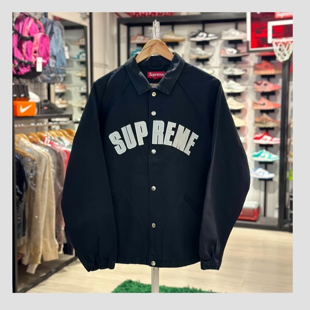 Supreme Arc Denim Coaches Jacket Black - 25SS 착용 스타일 - 2