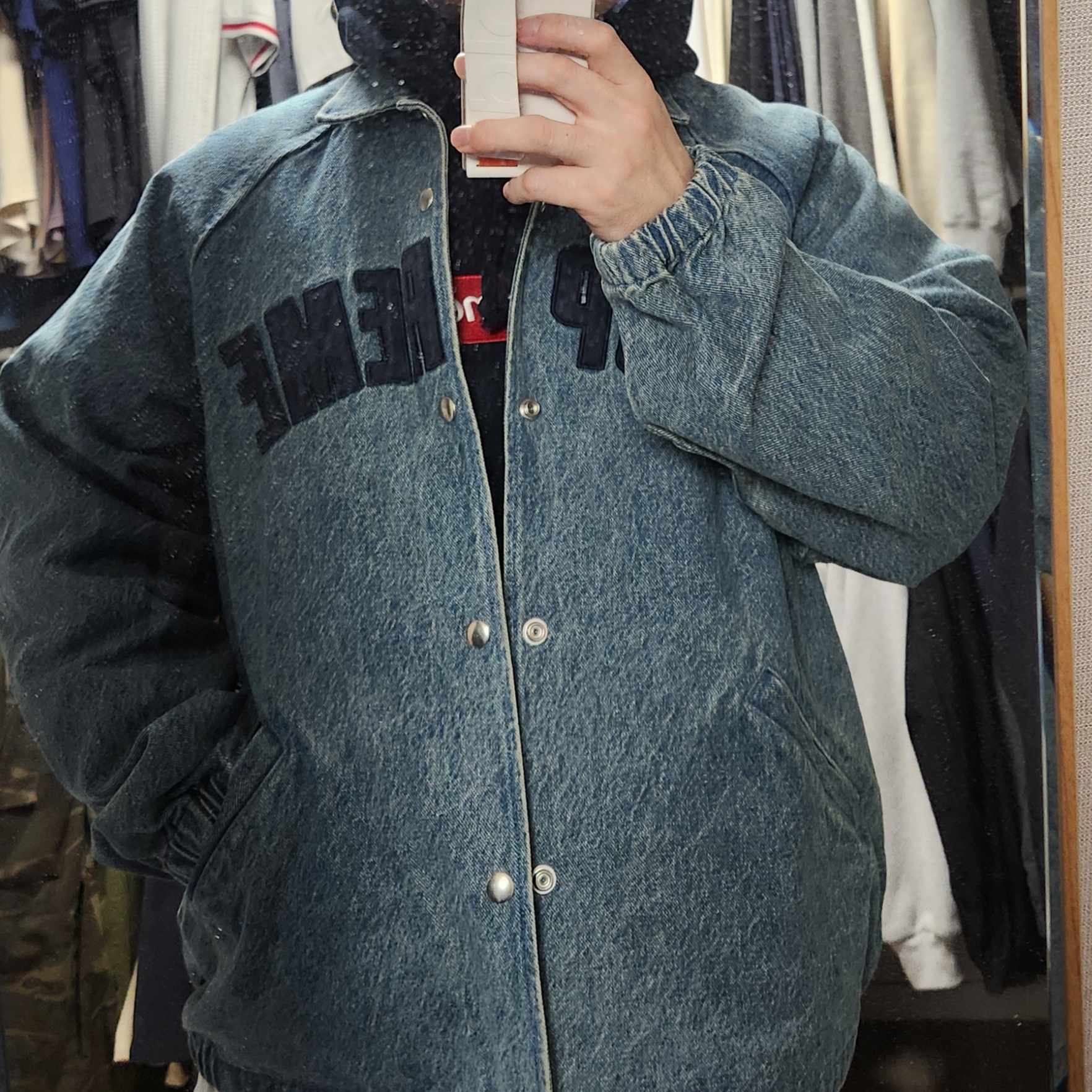 Supreme Arc Denim Coaches Jacket Washed Indigo - 25SS 착용 스타일 - 3