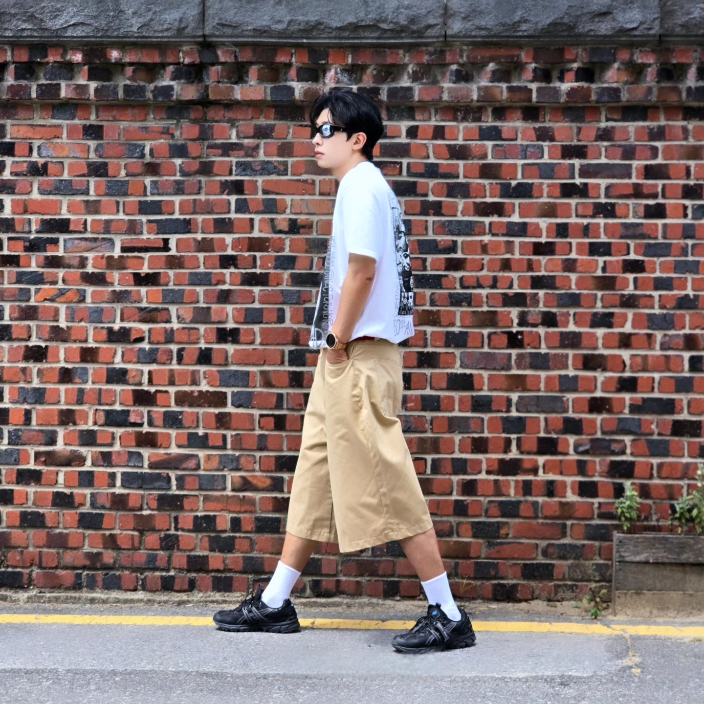 Stussy x Goldie Metalheadz 30 T-Shirt White, Asics Gel-Sonoma 15-50 Black Obsidian Grey 착용 스타일 - 7