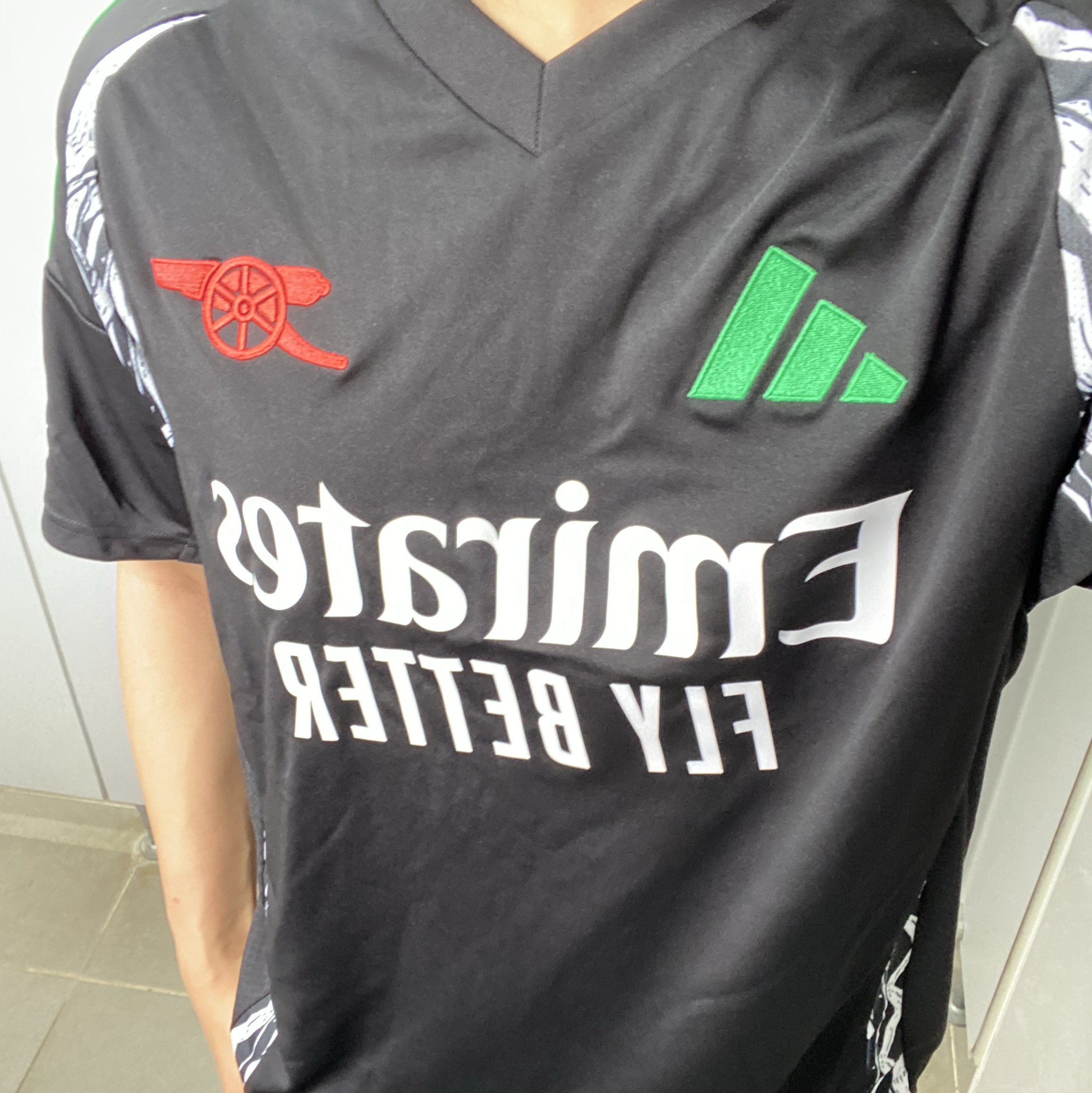 Adidas Arsenal 2024/25 Away Jersey Black - KR Sizing (Non Marking Ver.) 착용 스타일