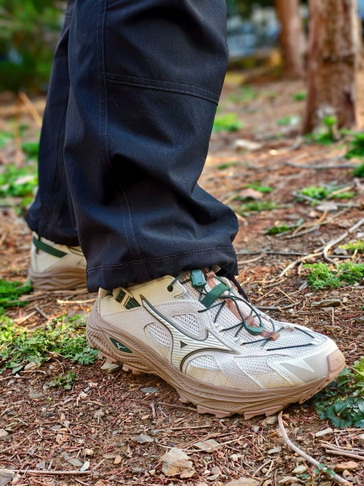 Mizuno Racer Trail SE Beige Green 착용 스타일