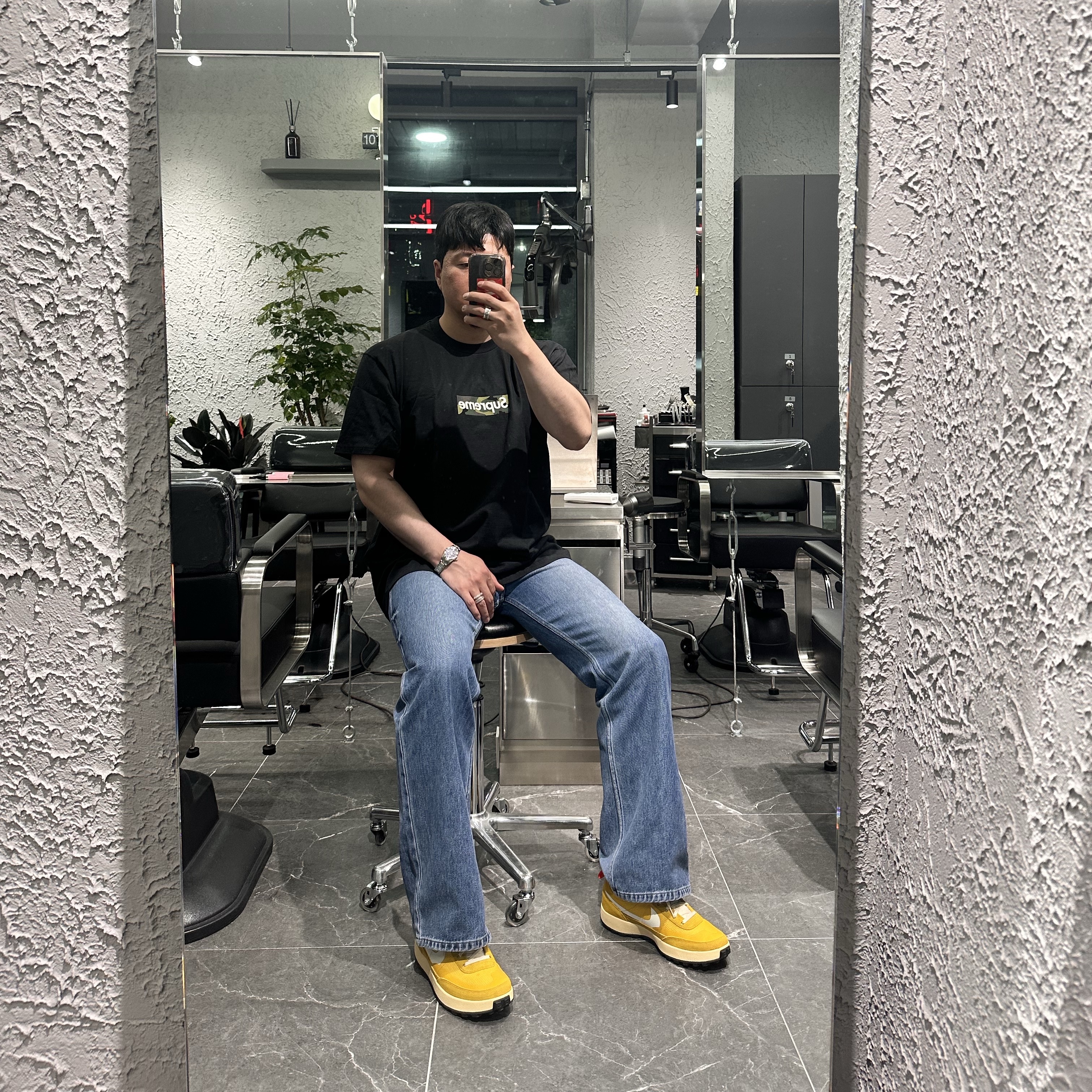 Nike x Tom Sachs General Purpose Shoe Archive, Supreme Box Logo T-Shirt Black - 23FW 착용 스타일