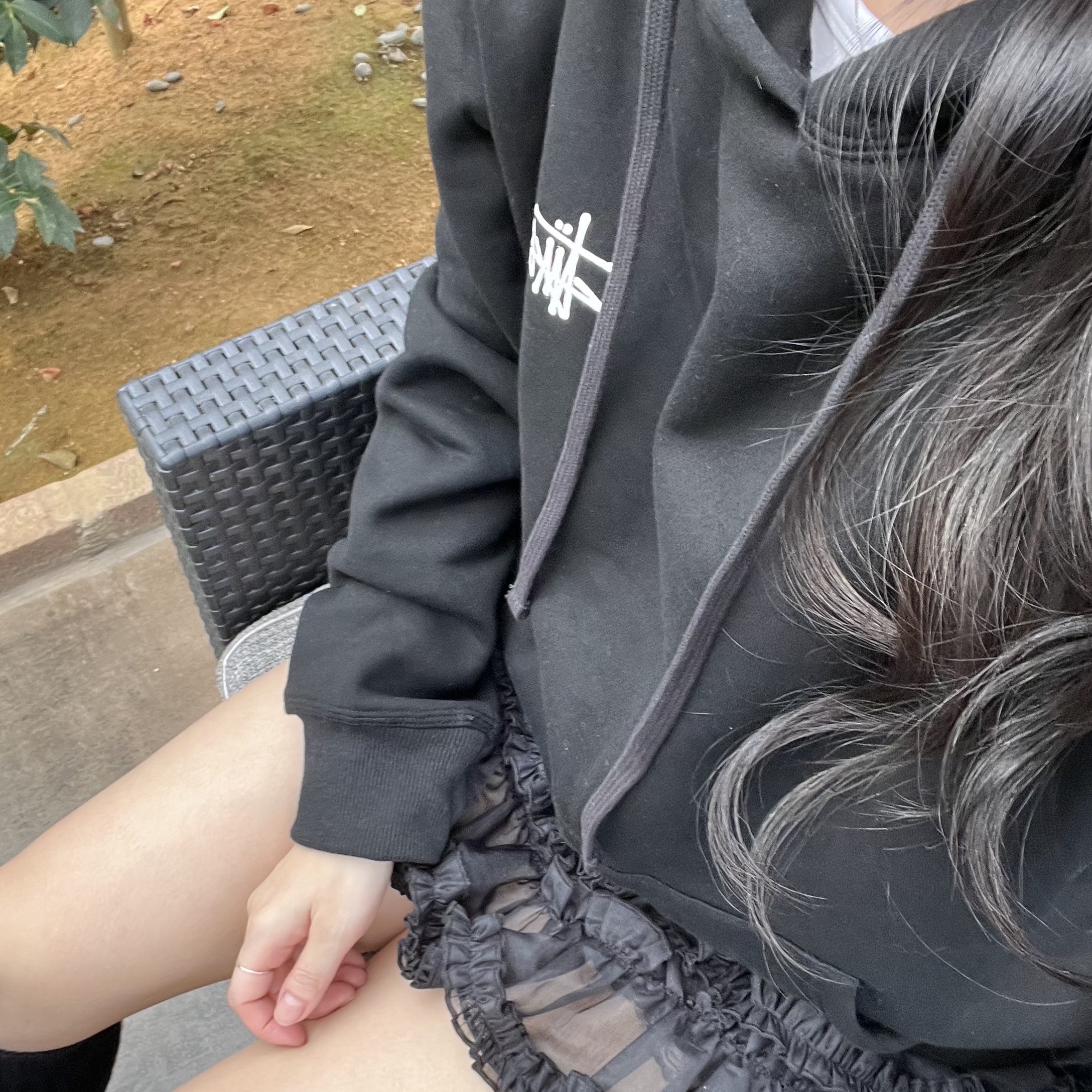 Stussy Basic Stussy Hoodie Black, Roughneck Tutu pants skirt black 착용 스타일