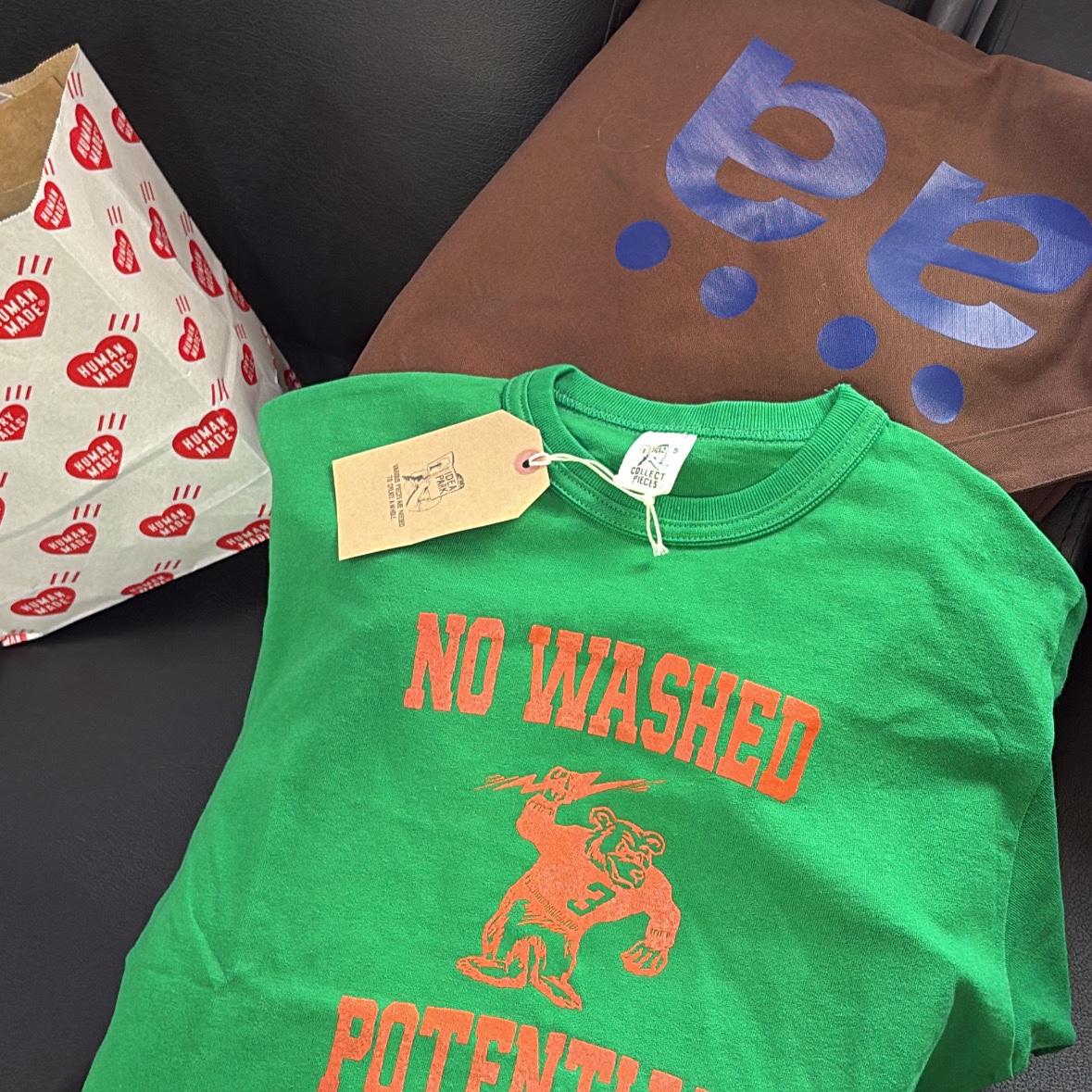 Collect Pieces No Washed Potential T-Shirts Green 착용 스타일