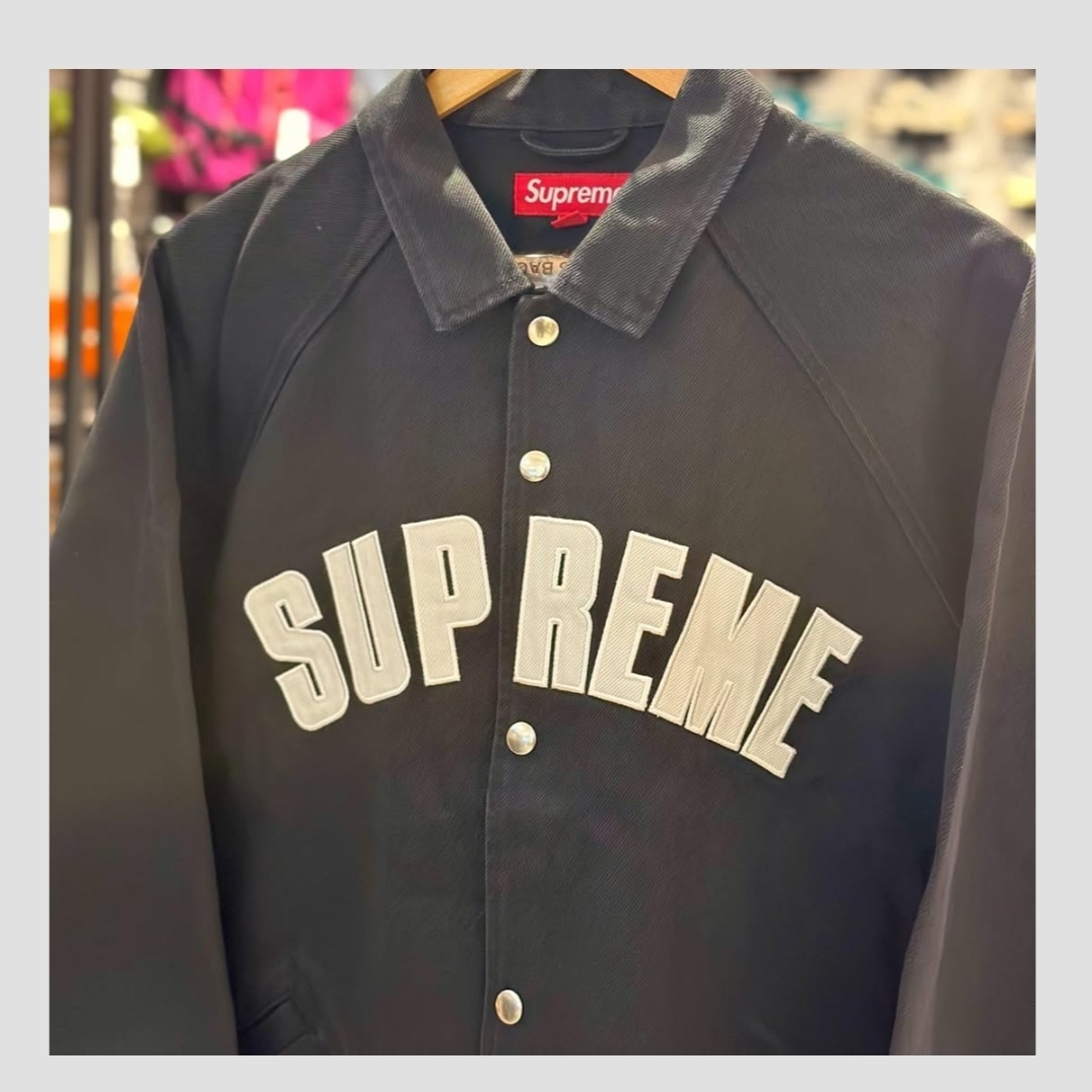 Supreme Arc Denim Coaches Jacket Black - 25SS 착용 스타일 - 3