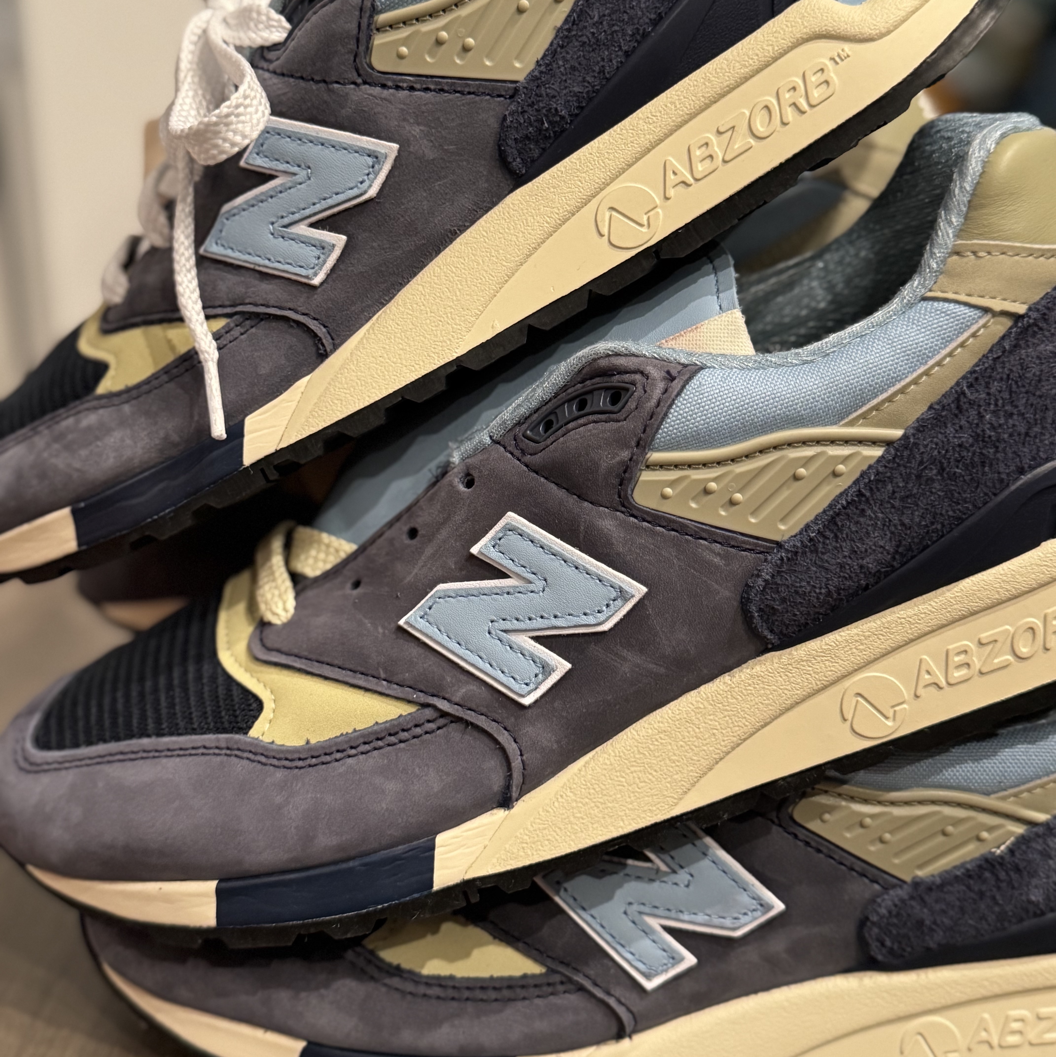New Balance 998 Made in USA Nb Navy Chrome Blue 착용 스타일