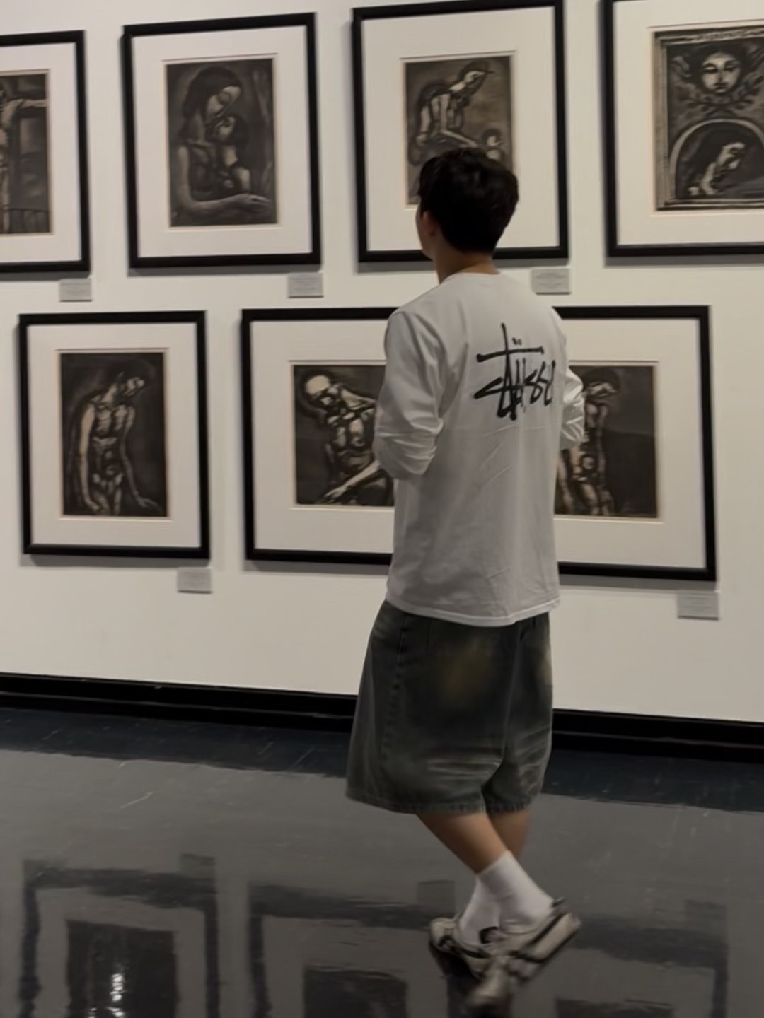 Stussy Basic Stussy LS T-Shirt White, Onitsuka Tiger Mexico 66 Birch 착용 스타일 - 1