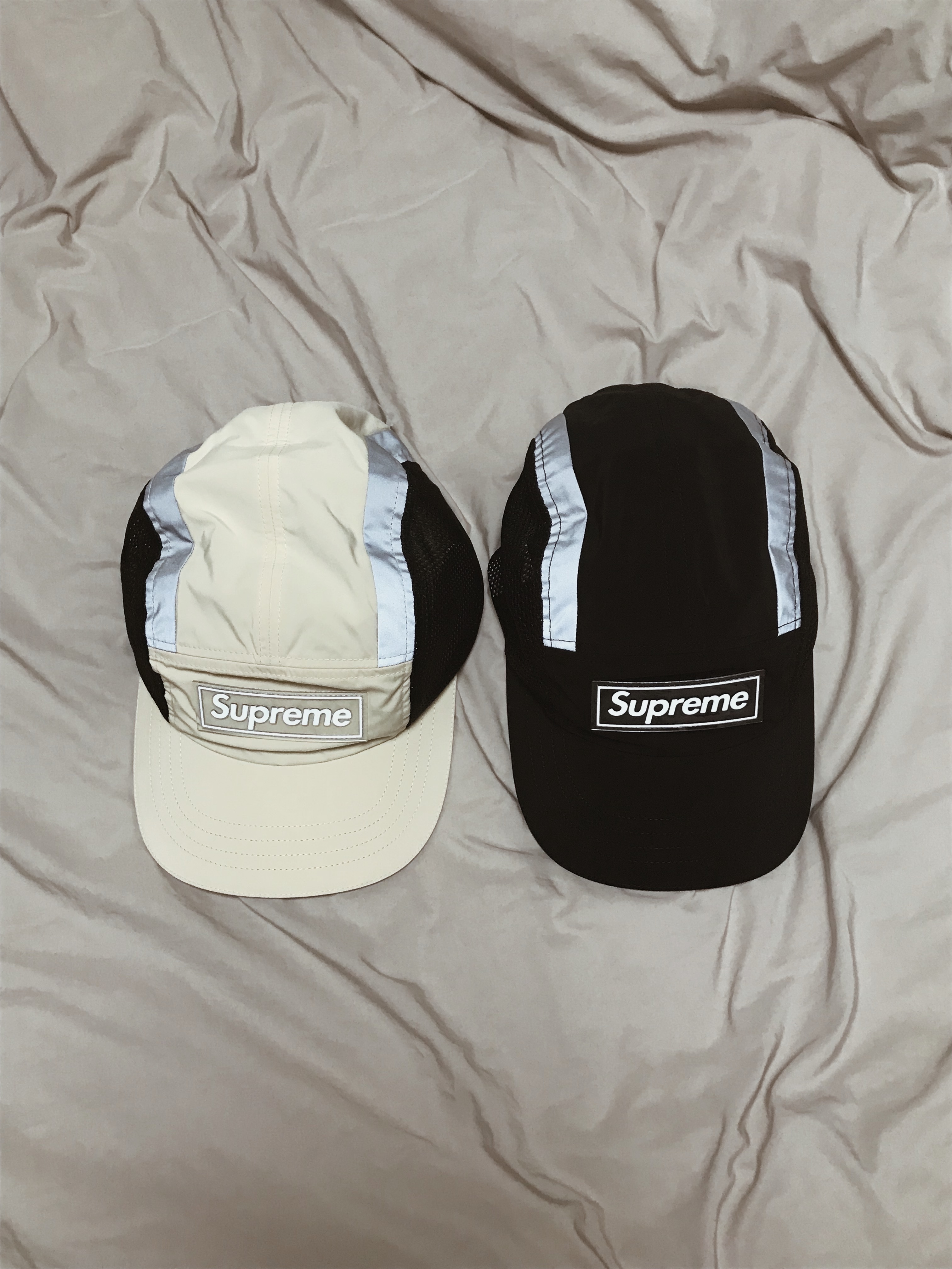 Supreme Side Mesh Camp Cap Black - 25SS, Supreme Side Mesh Camp Cap Cream - 25SS 착용 스타일
