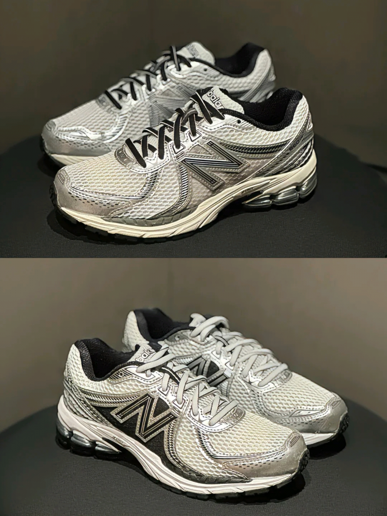 New Balance 860v2 White Black, New Balance 860v2 Mallard Green Silver 착용 스타일