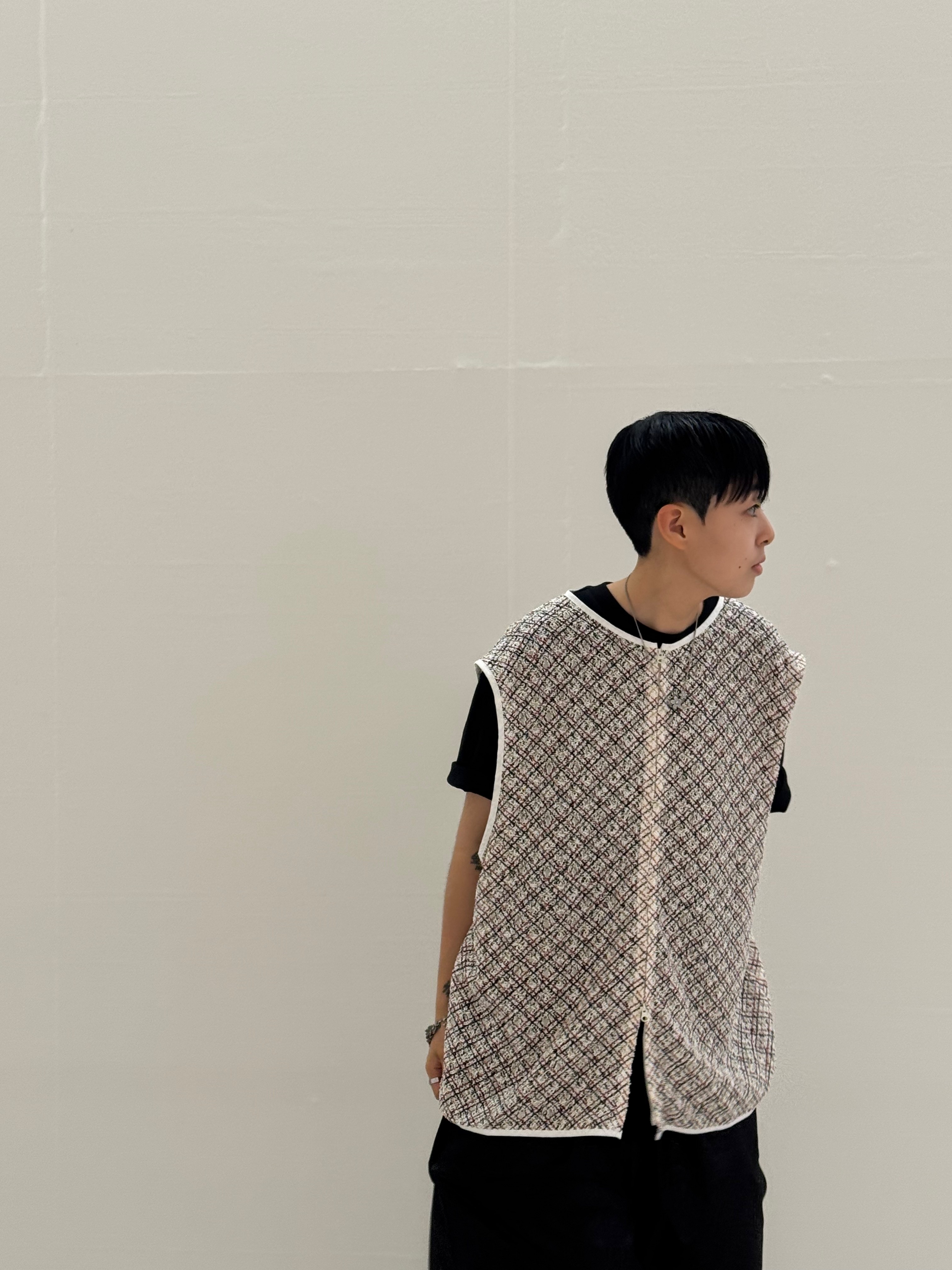 Hono Report Summer Breathable Vest Mixture, Hono Report Easy Half Pants Black 착용 스타일 - 2