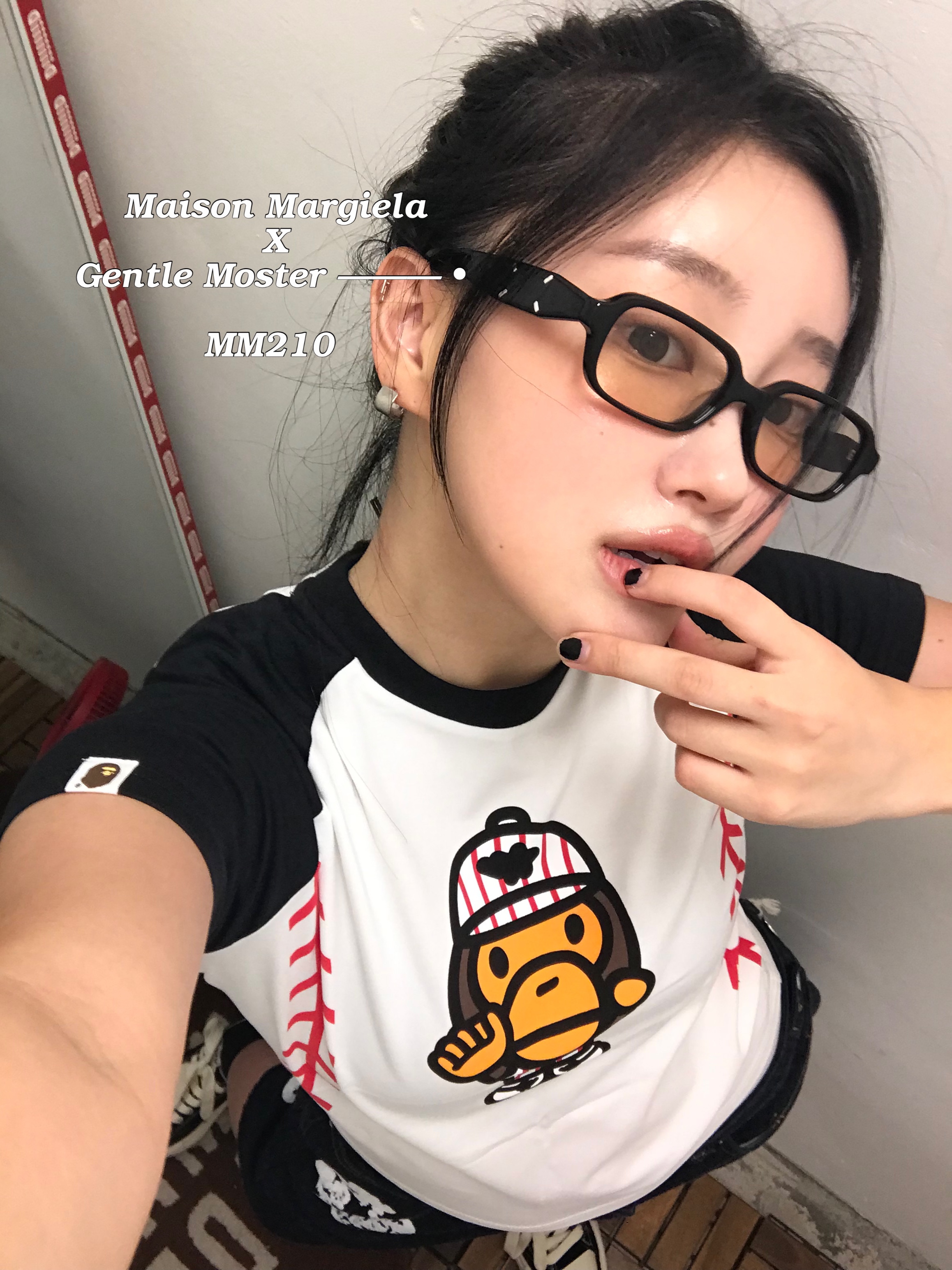Gentle Monster x Maison Margiela MM210 Black Brown 착용 스타일 - 1