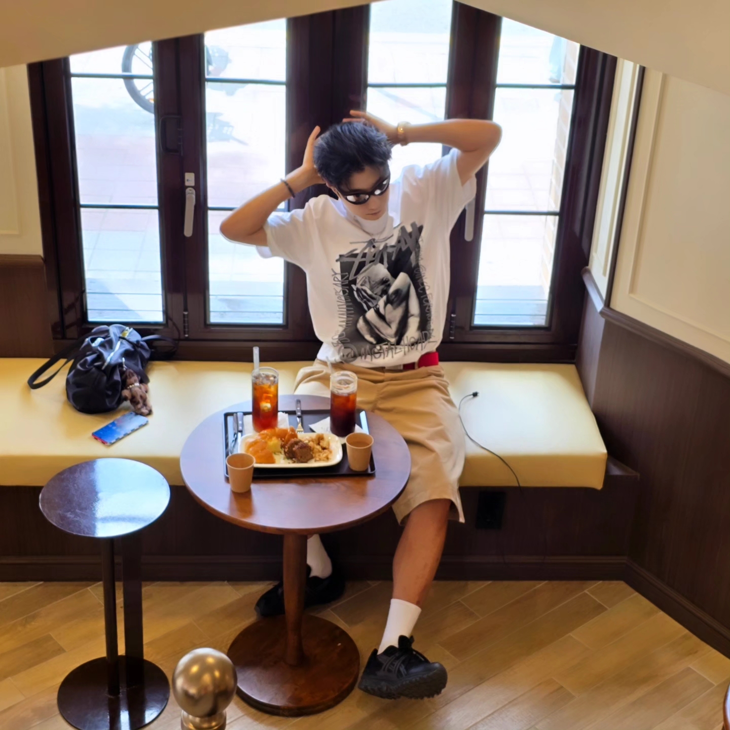 Stussy x Goldie Metalheadz 30 T-Shirt White, Asics Gel-Sonoma 15-50 Black Obsidian Grey 착용 스타일 - 3
