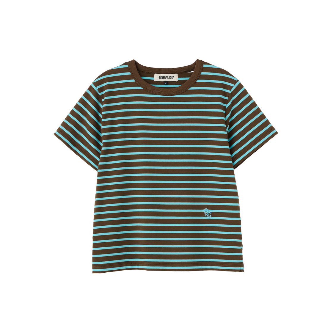 제너럴아이디어 우먼 레귤러 스트라이프 반팔티 브라운(General Idea Woman Regular Stripe Half T-Shirts Brown)
