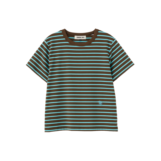 WBE2L01542BR General Idea Woman Regular Stripe Half T-Shirts Brown