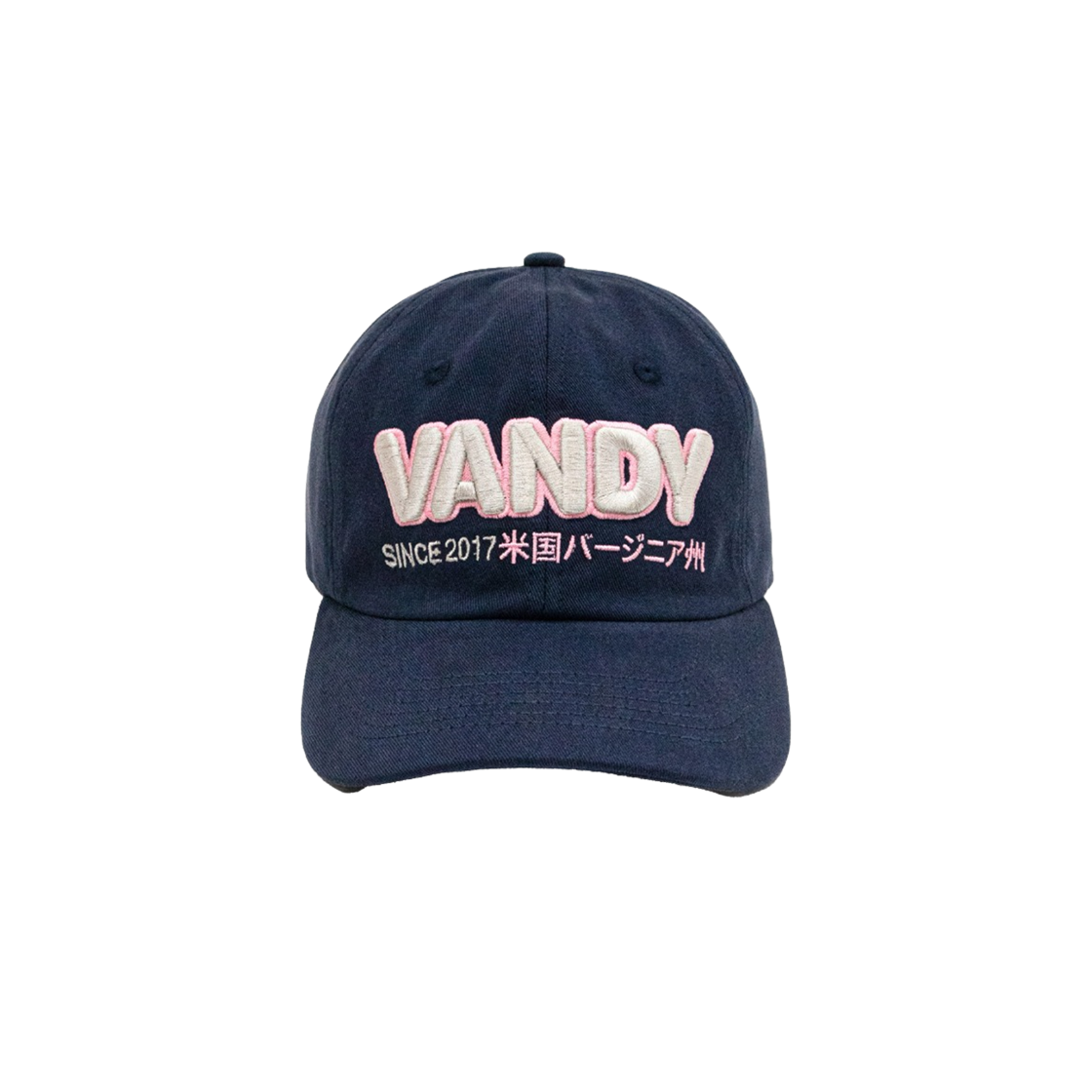 반디 더 핑크 베이직 로고 볼캡 네이비 핑크(Vandy The Pink Basic Logo Ball Cap Navy Pink)