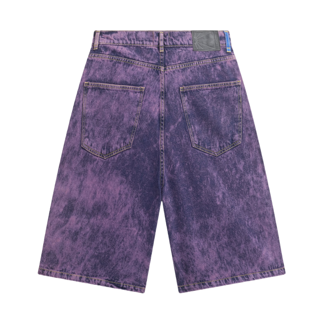라스벳 애시드 워시 데님 쇼츠 퍼플(Rassvet Acid Wash Denim Shorts Purple) - 2