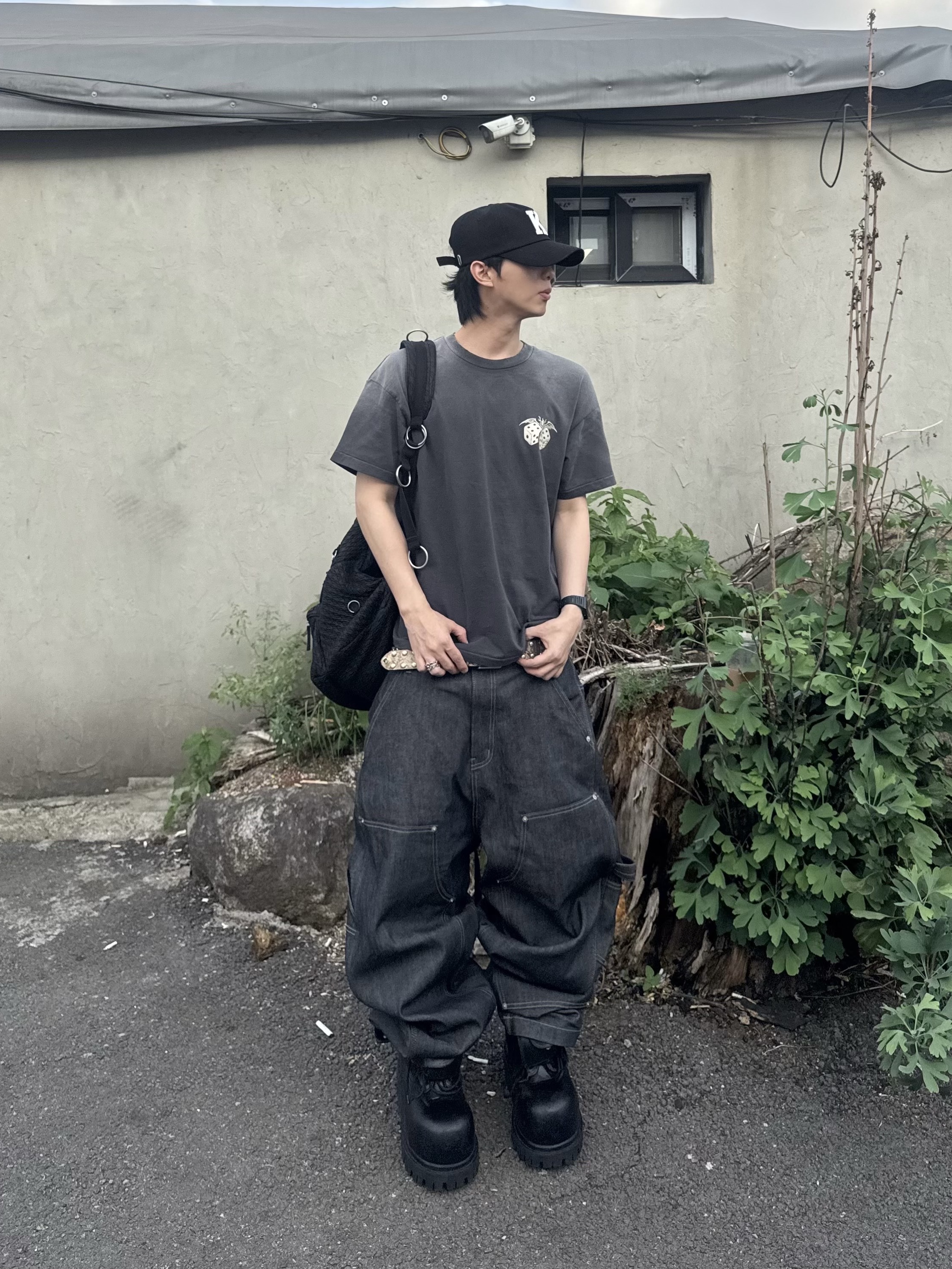 [KREAM 단독] Kamien x KOIN SEOUL K Logo Ball Cap Black, Stussy 8 Ball Studded Belt Raw Cowhide Hair 착용 스타일 - 3