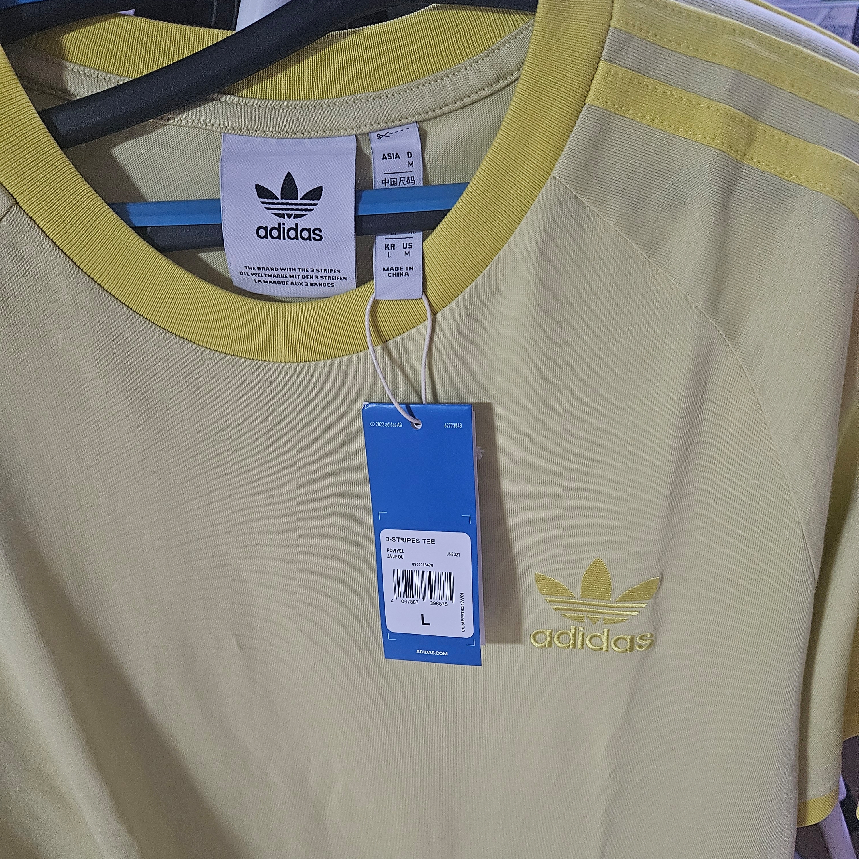 Adidas Adicolor Classic 3-Stripes T-Shirt Wonder White - KR Sizing 착용 스타일