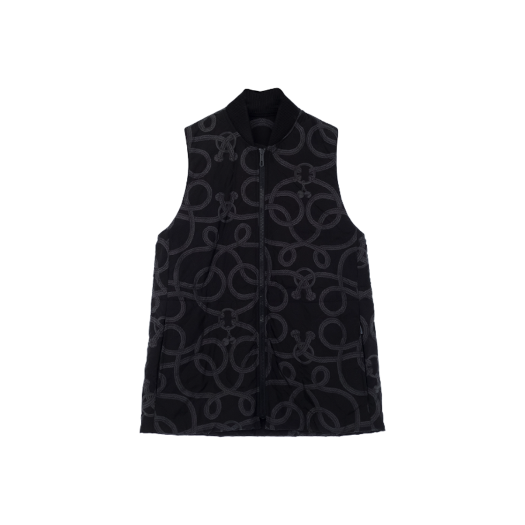 ITJSD6F9R8V6 Hermes Palais du Frou Remix Reversible Long Vest 38 Gris Charbonne