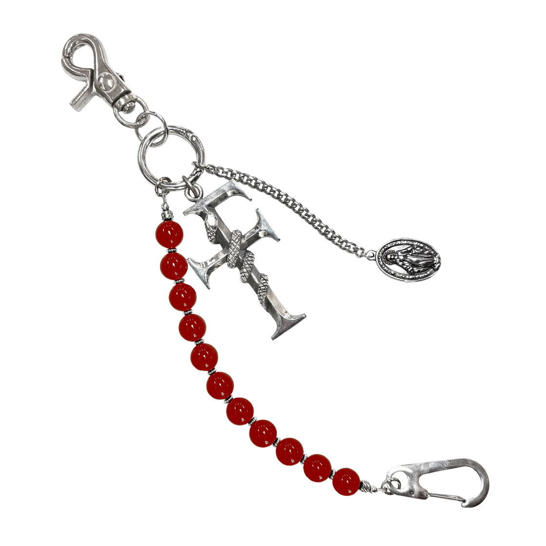 [더블적립]파프롬왓 파 에프 비즈 키링 레드([더블적립]Farfromwhat Far F Beads Keyring Red)