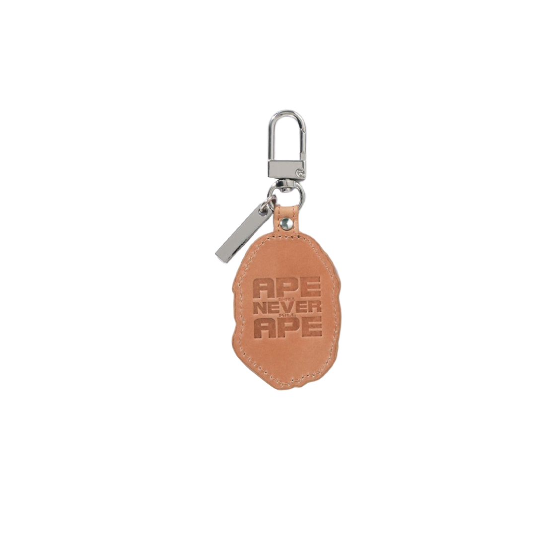 베이프 에이프 헤드 레더 키체인 브라운(BAPE Ape Head Leather Keychain Brown) - 2