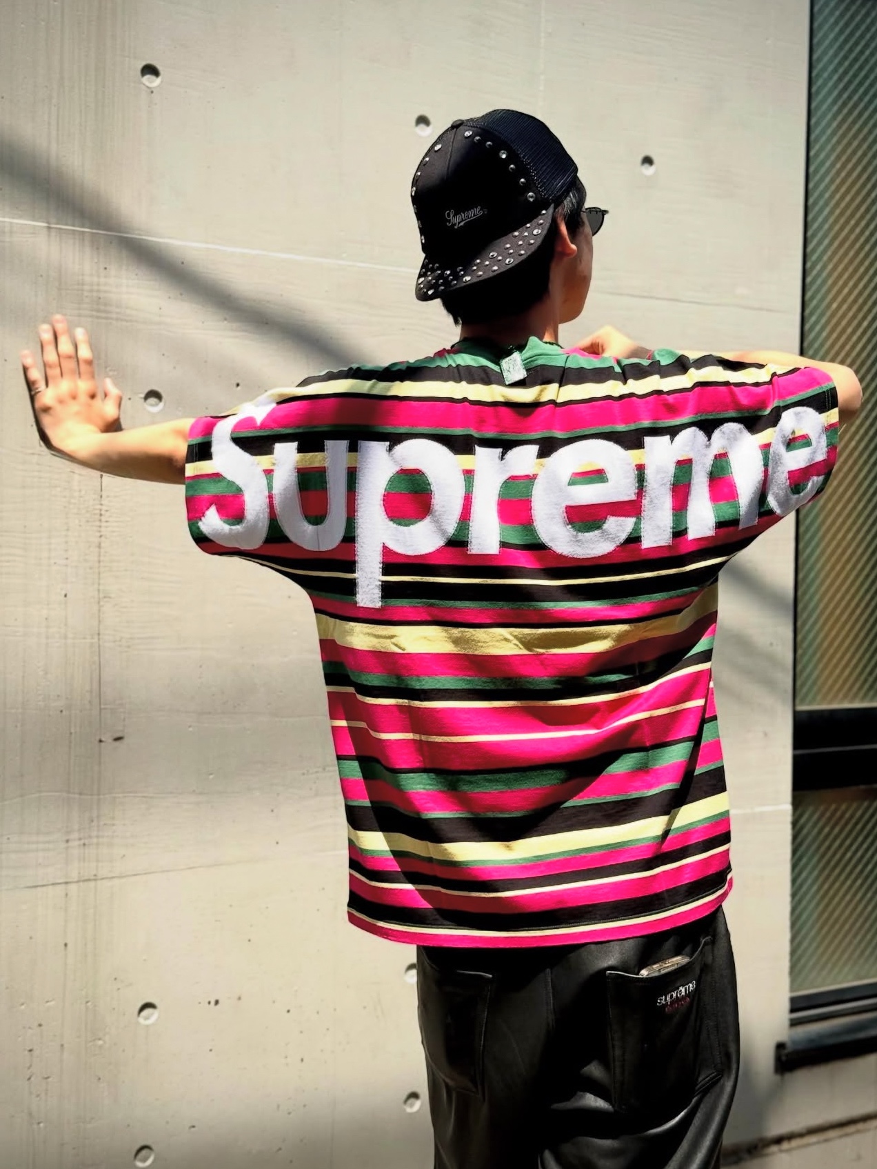 Supreme Intarsia S/S Top Stripe - 25SS 착용 스타일